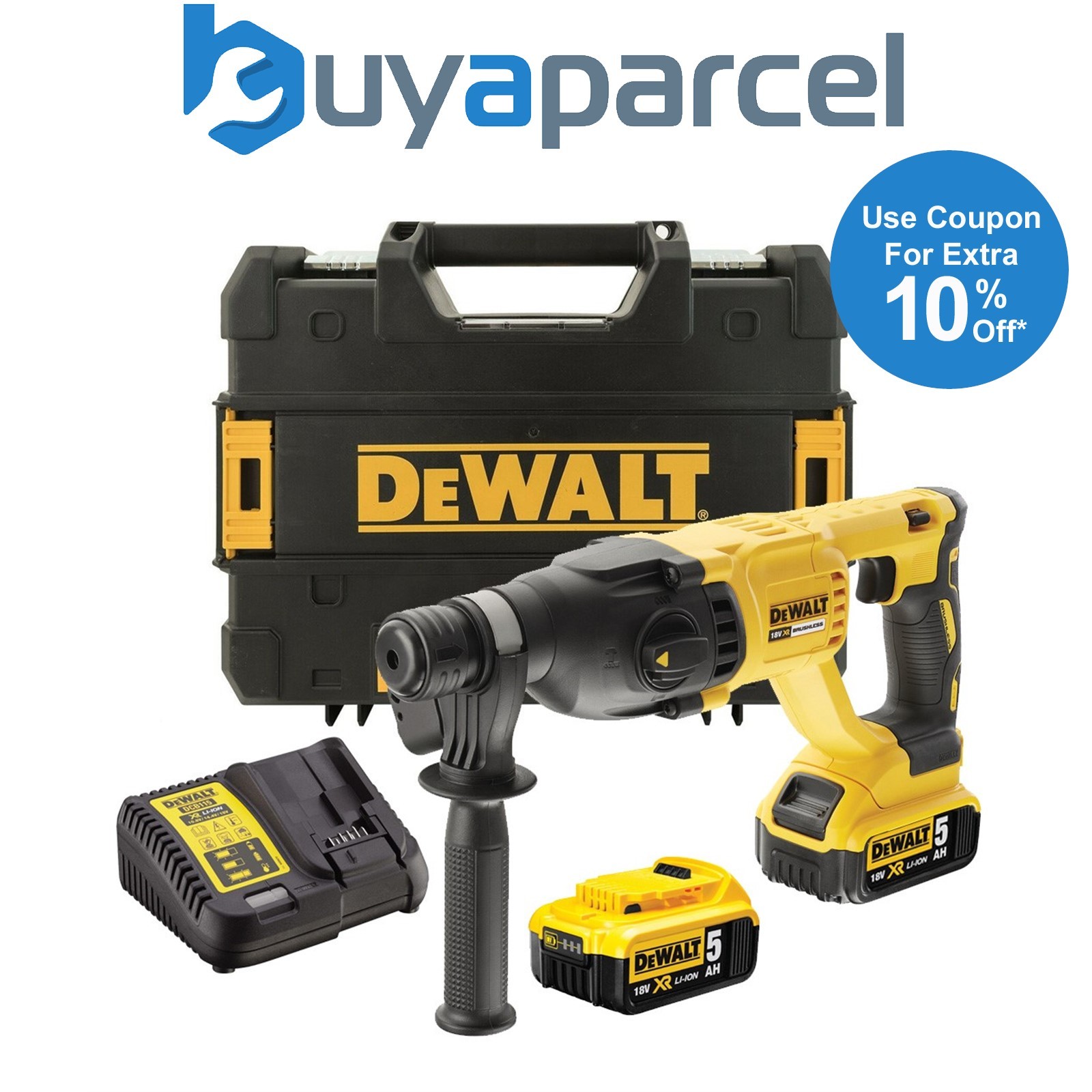 Dewalt DCH133P2 18v SDS+ Brushless Hammer SDS Drill 2 x 5.0ah Battery Tstak Case