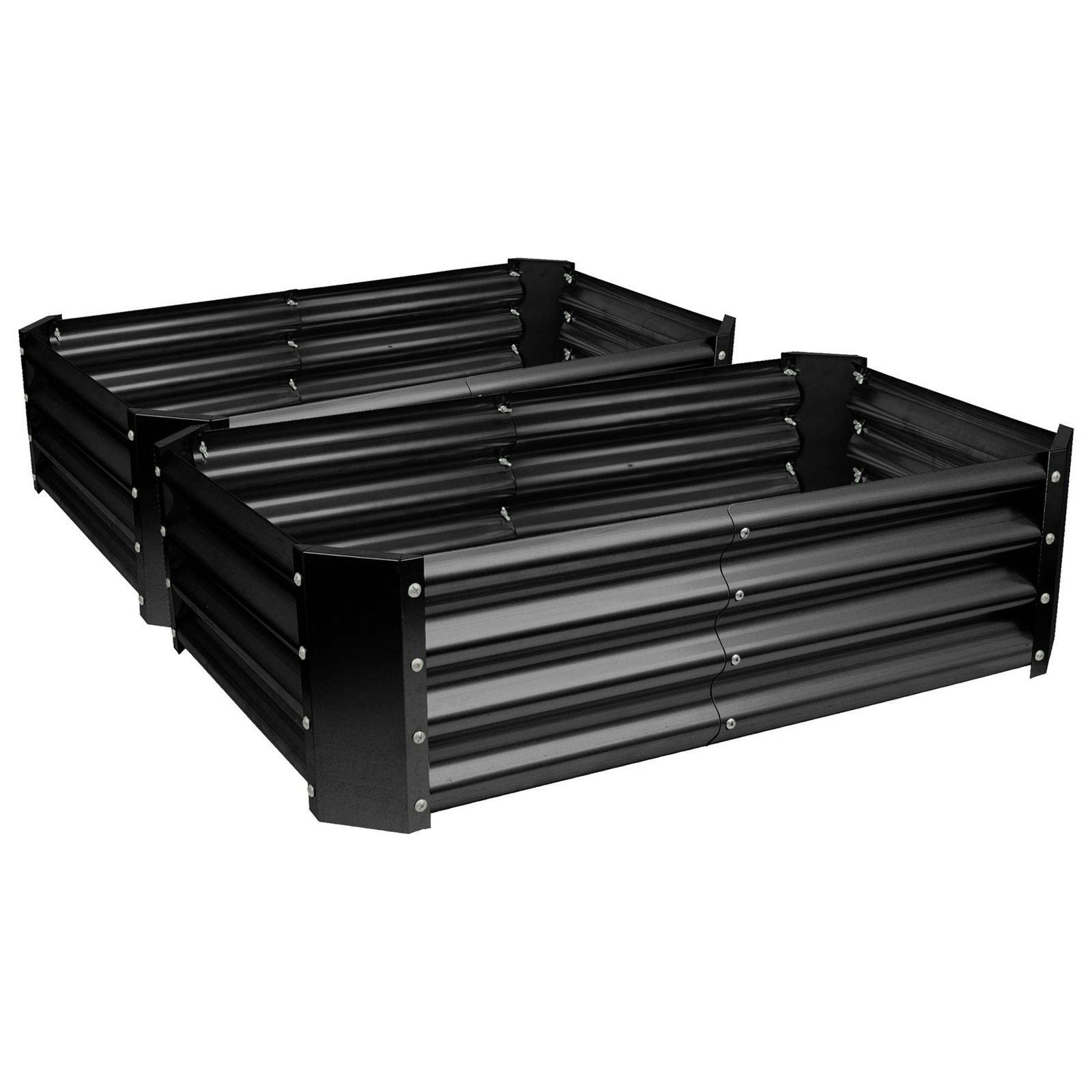 2x Anthracite 120cm x 60cm Rectangle Galvanised Steel Raised Garden Beds Planter