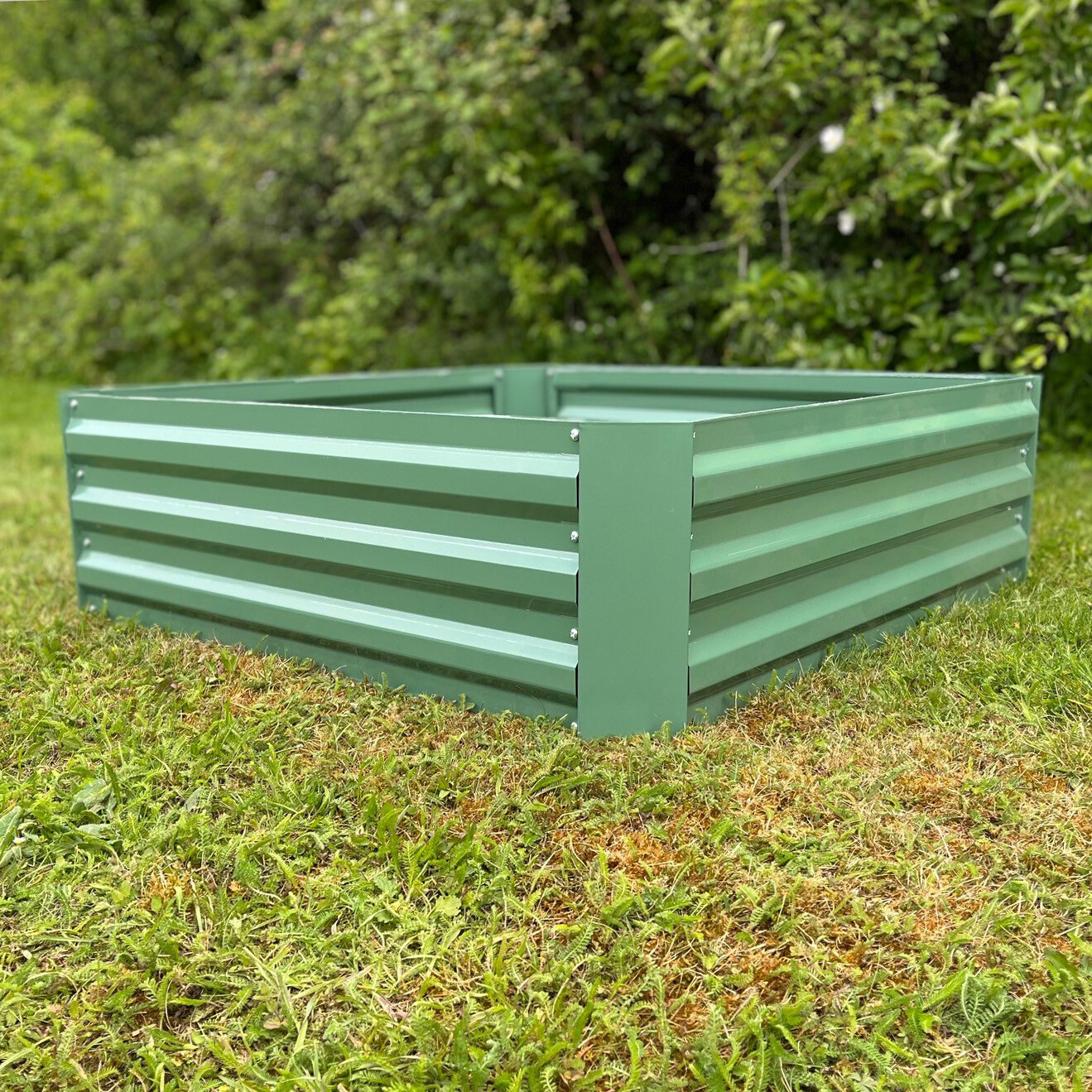 Garden Raised Bed Vegetable Green Metal Flower Herbs Planter (100 x 100 x 30cm)