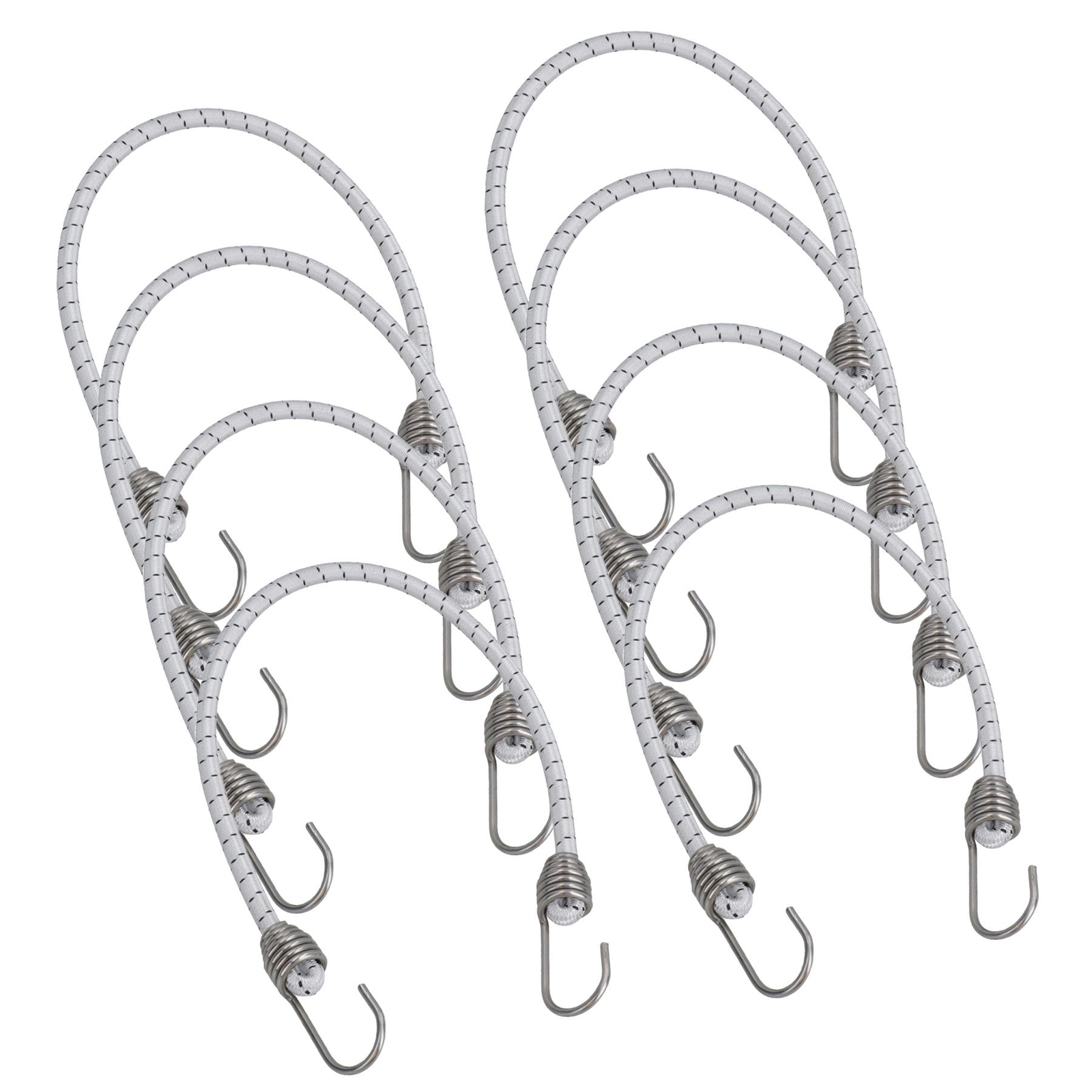8pk 30" Bungee Rope With Stainless Steel Hooks Cords Shock Elastic Marine Boat