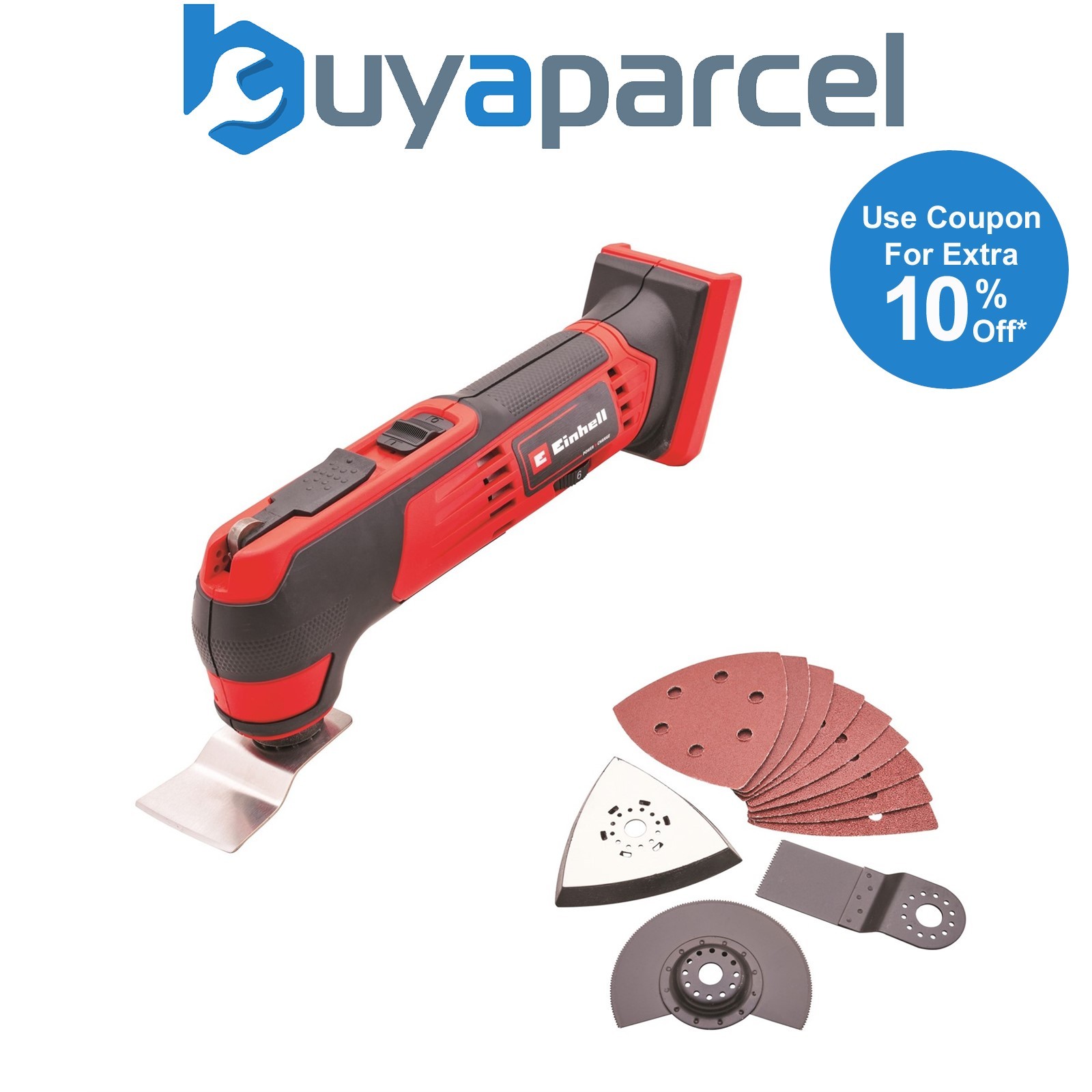 Einhell 18v Multi Tool TE-MG 18 Li-Solo Power X-Change Bare + 13 Access 4465195