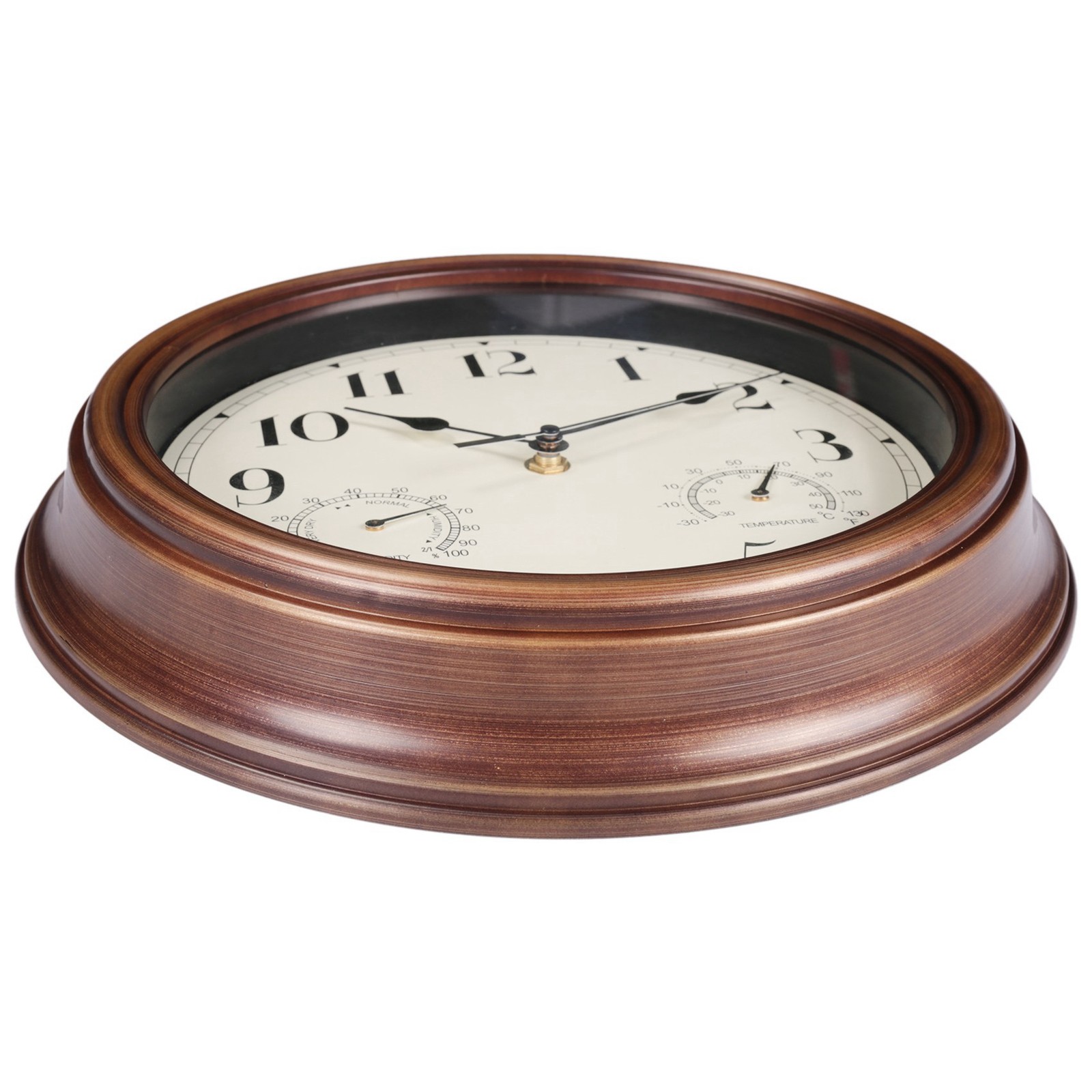 12inch Wall Clock,Retro Clock with Displays &Hygrometer,Noise- Clock for9110