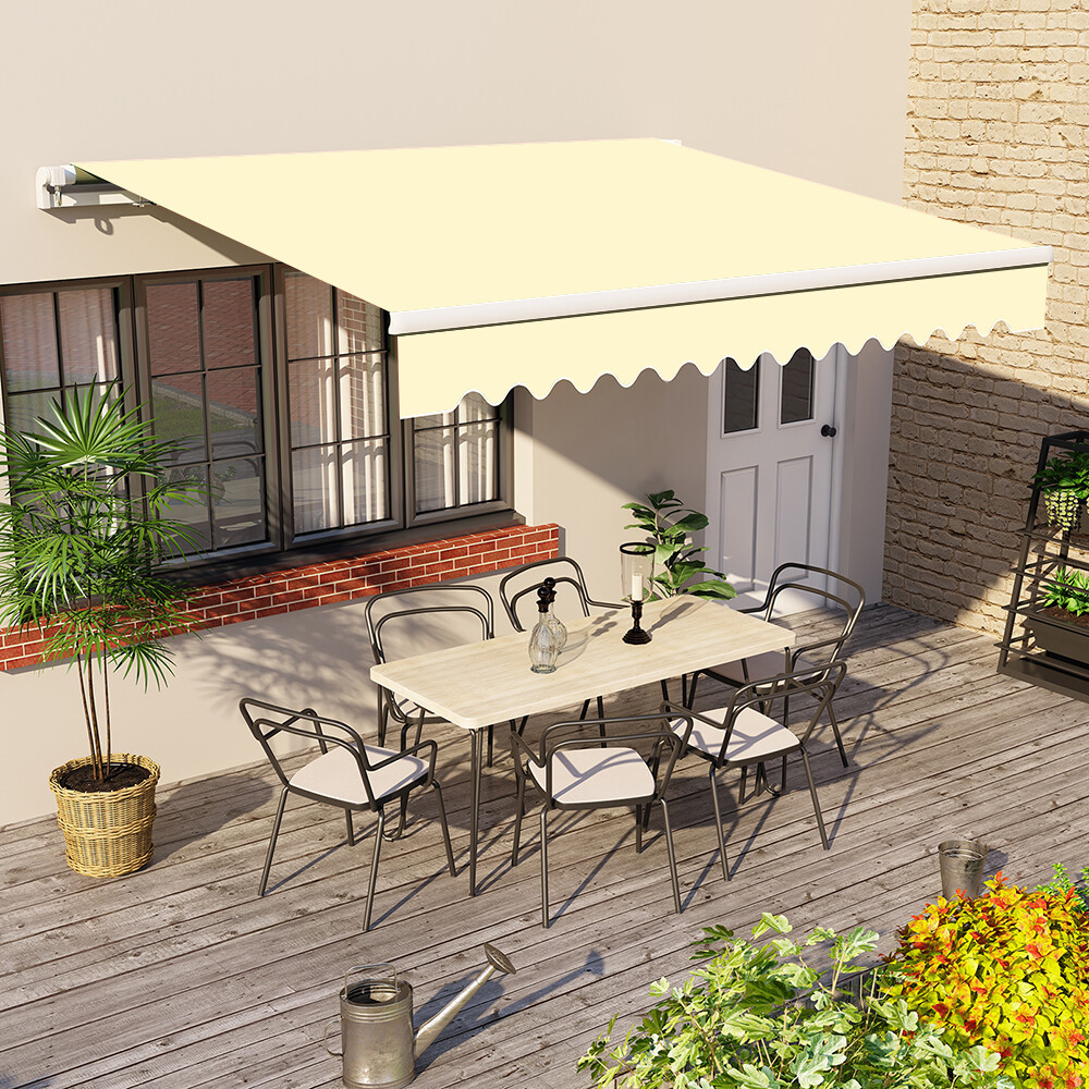 2x1.5M Manual Awning Garden Patio Canopy Sun Shade Shelter Retractable Gream