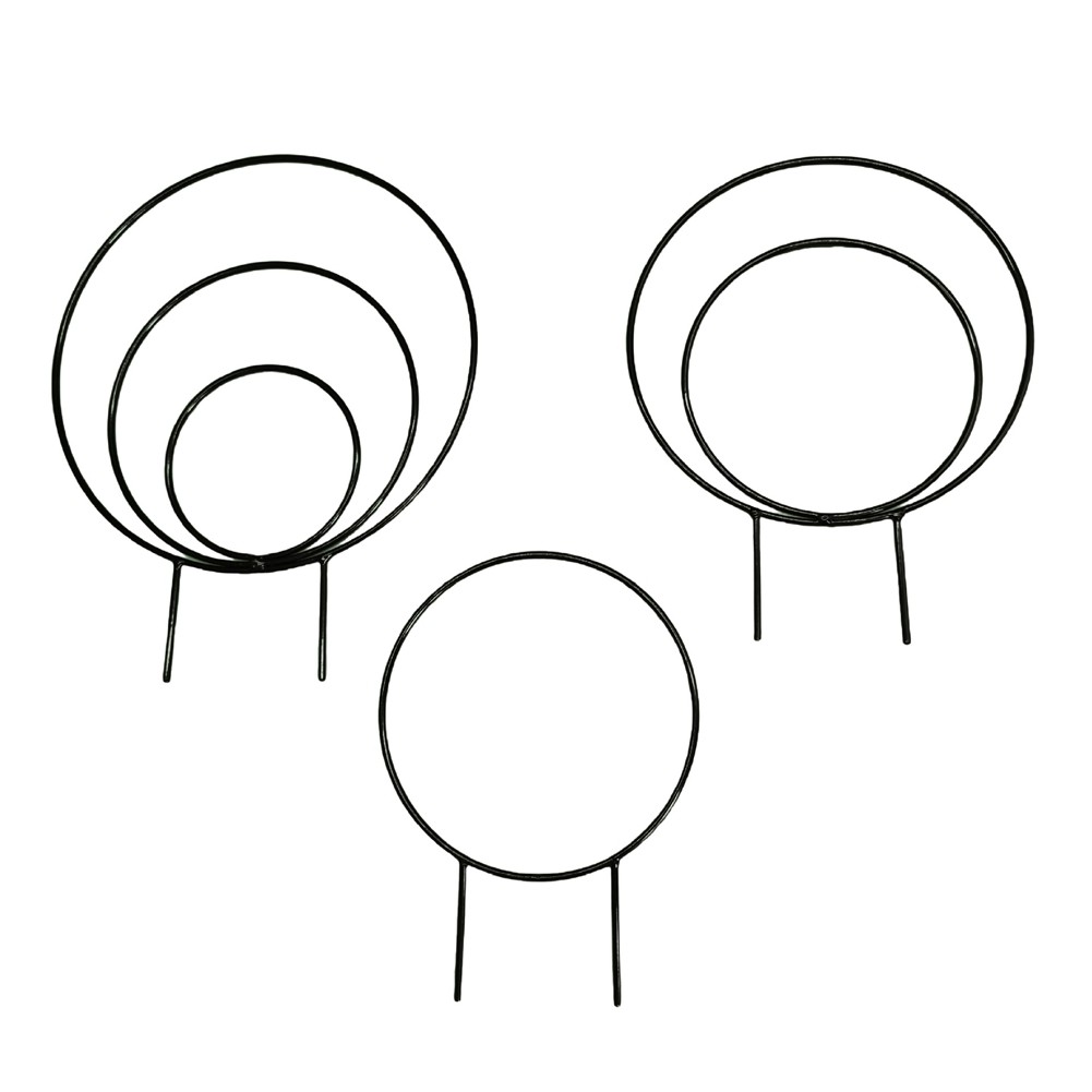 3X(Set of 3 Indoor Round Plant Trellises for Climbing Houseplants Metal5303