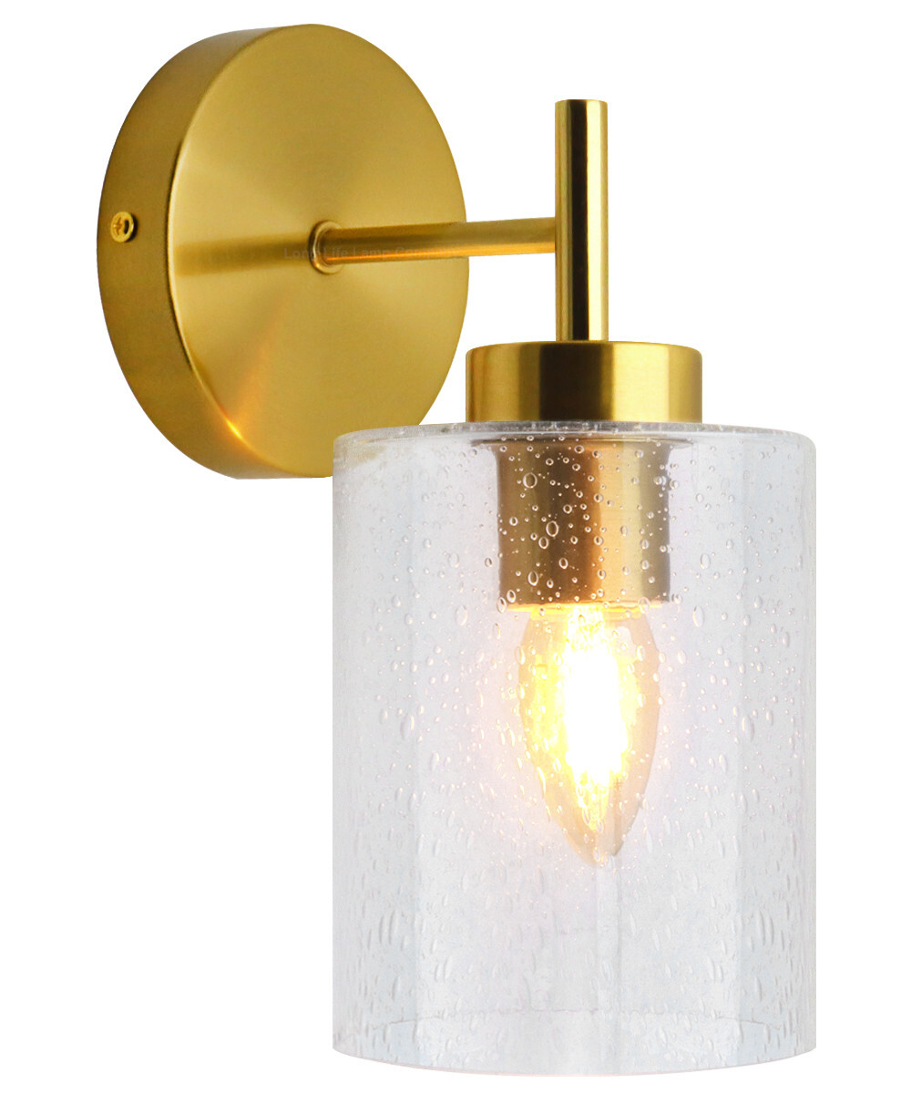 Antique Brass Indoor Wall Light Bubble Transparent Glass Shade H3127