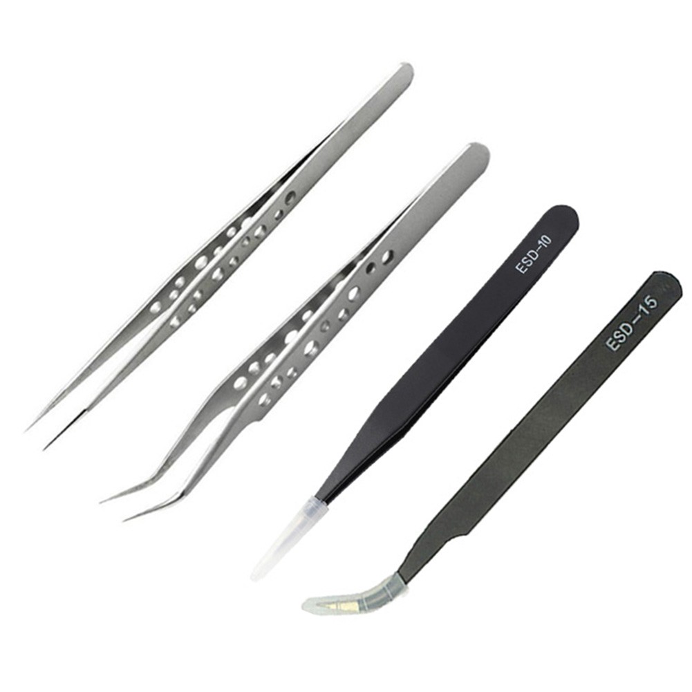8X( Industrial Tweezers -Static Magnetic Stainless Steel Tweezers Set for7714