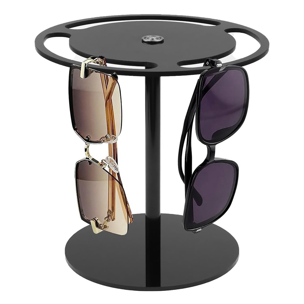 2X(Sunglasses Holder Stand, Acrylic Sunglasses Organizer with 360 Rotating,9710