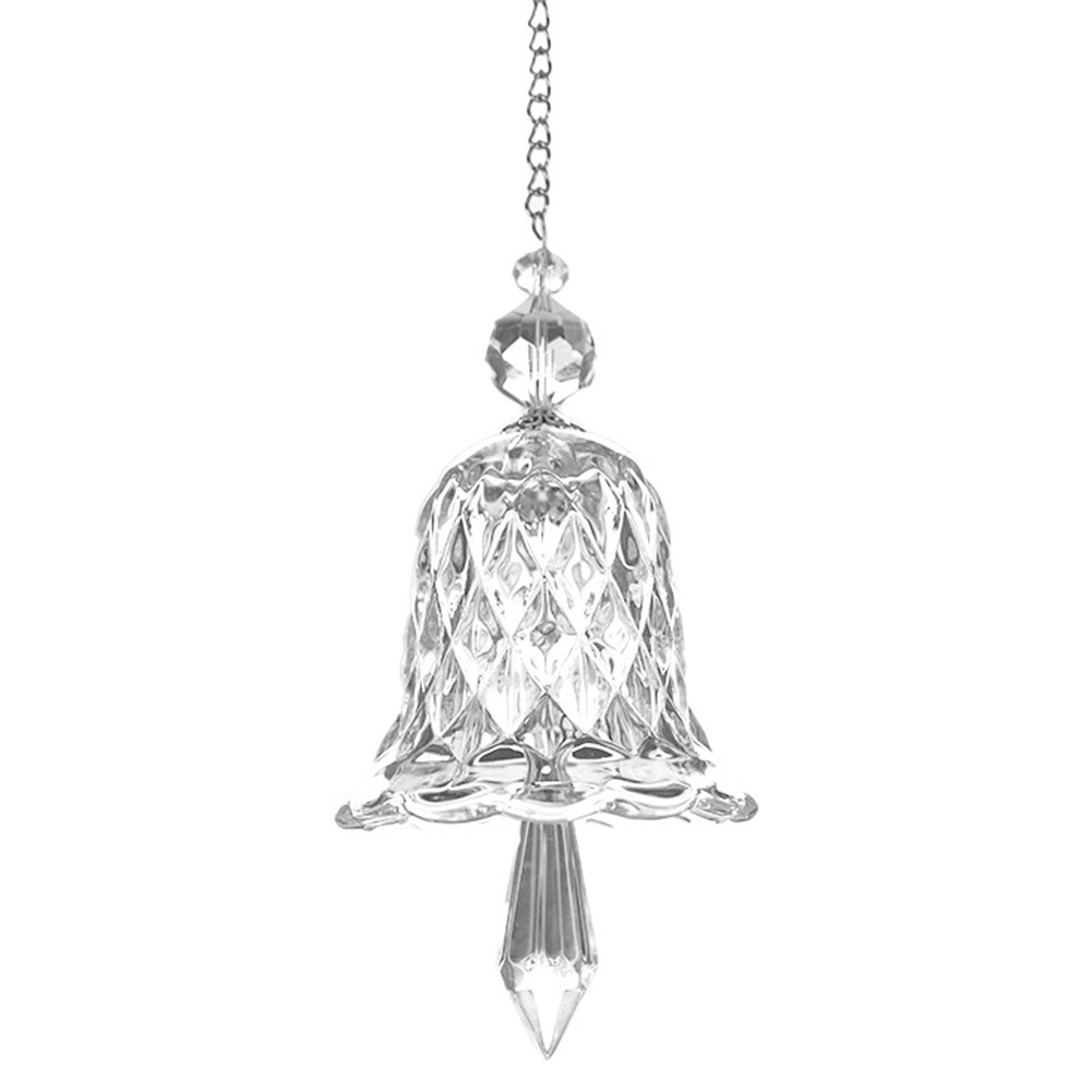 3X(Transparent Crystal Bell Ornaments Suncatchers Maker, Set of 2 Glass2949