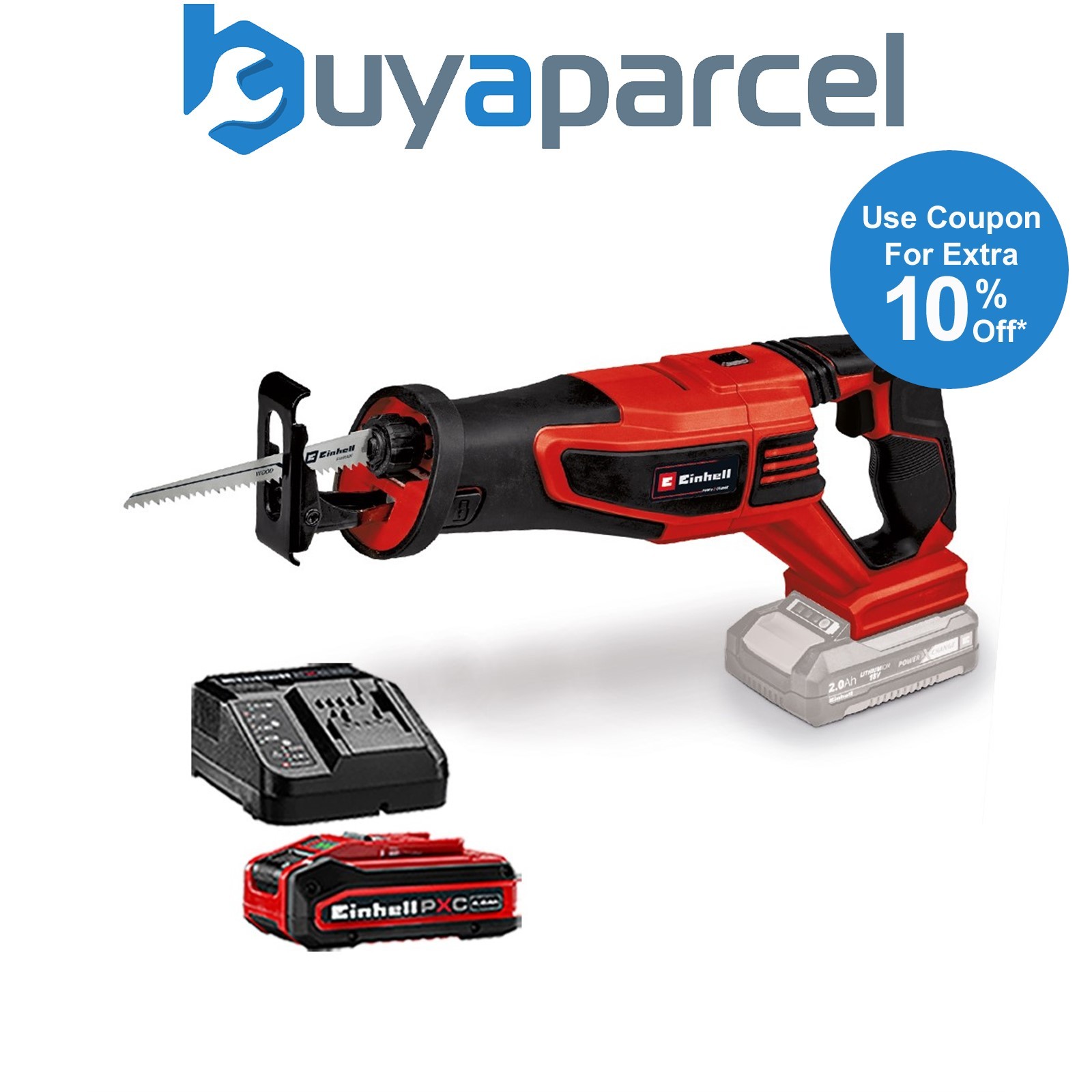 Einhell Professional Brushless Cordless Reciprocating Saw 18V TP-AP + 4AH Kit