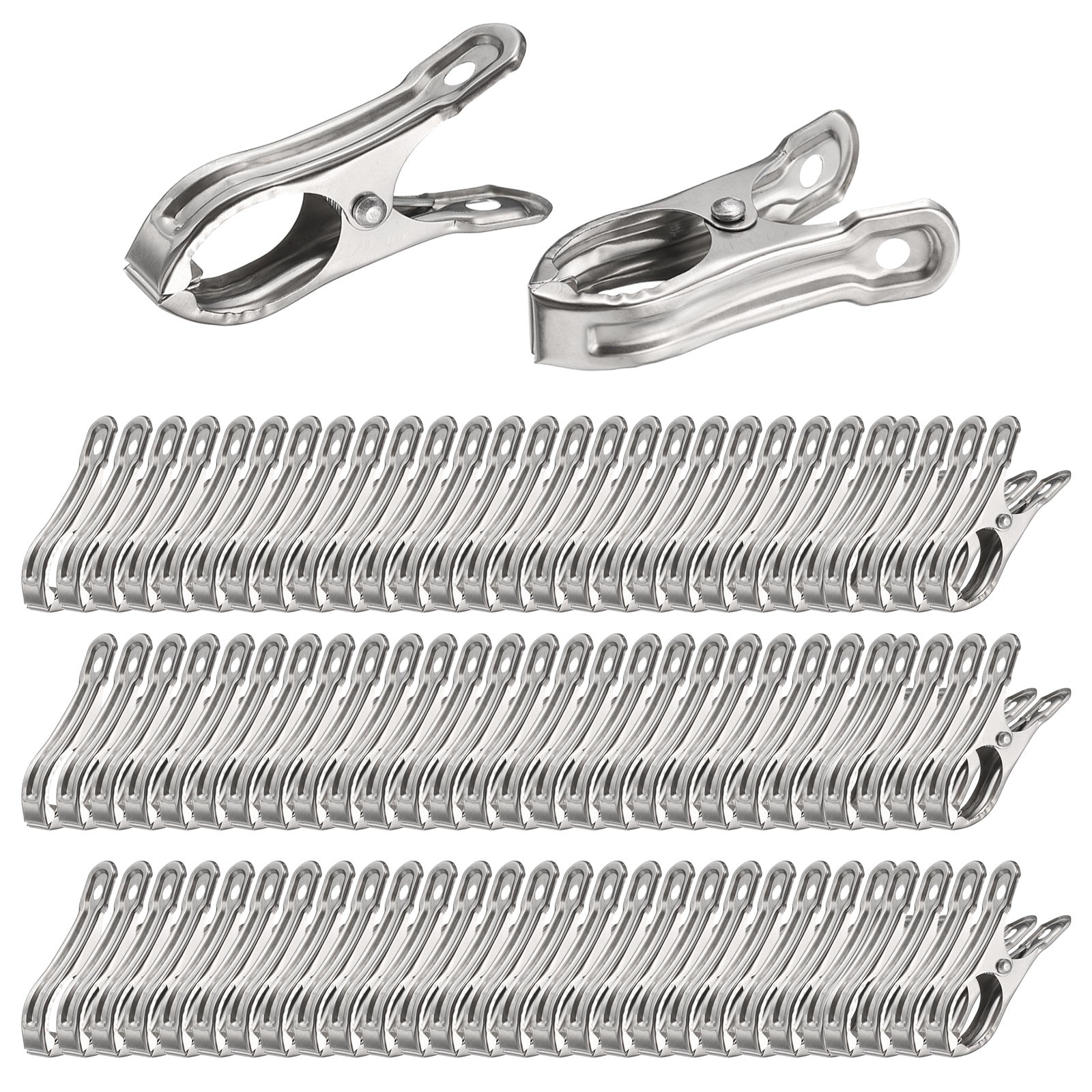 80pcs Stainless Steel Garden Clips Greenhouse Clamps W Strong Grip for Netting