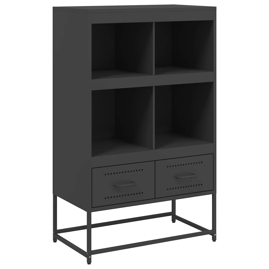 Highboard Sideboard Buffet High Cabinet Storage Cupboard Black Steel vidaXL