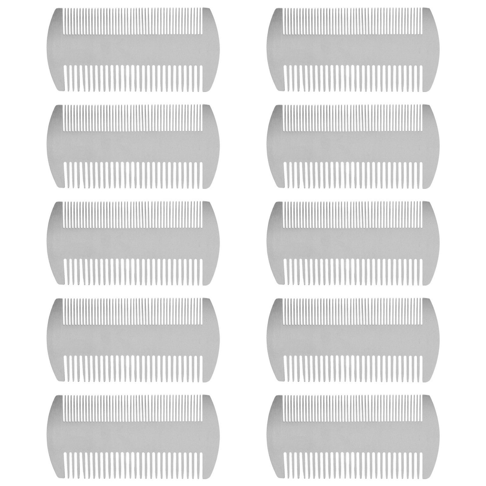10X Dual Action Stainless Steel Credit Card Size Comb Wallet Comb Comb6941