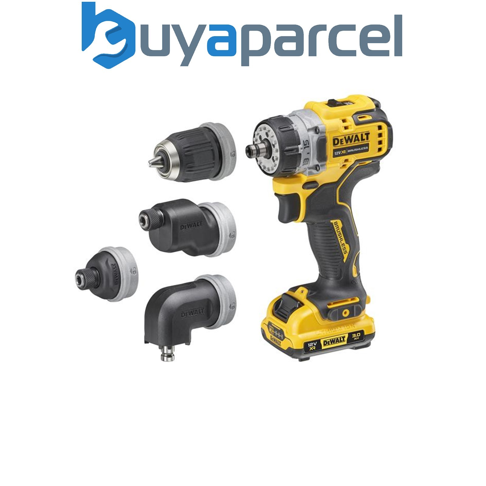 Dewalt DCD703L2T-GB XR BL Multi-head Drill Driver 12V 2 x 3.0Ah Li-ion