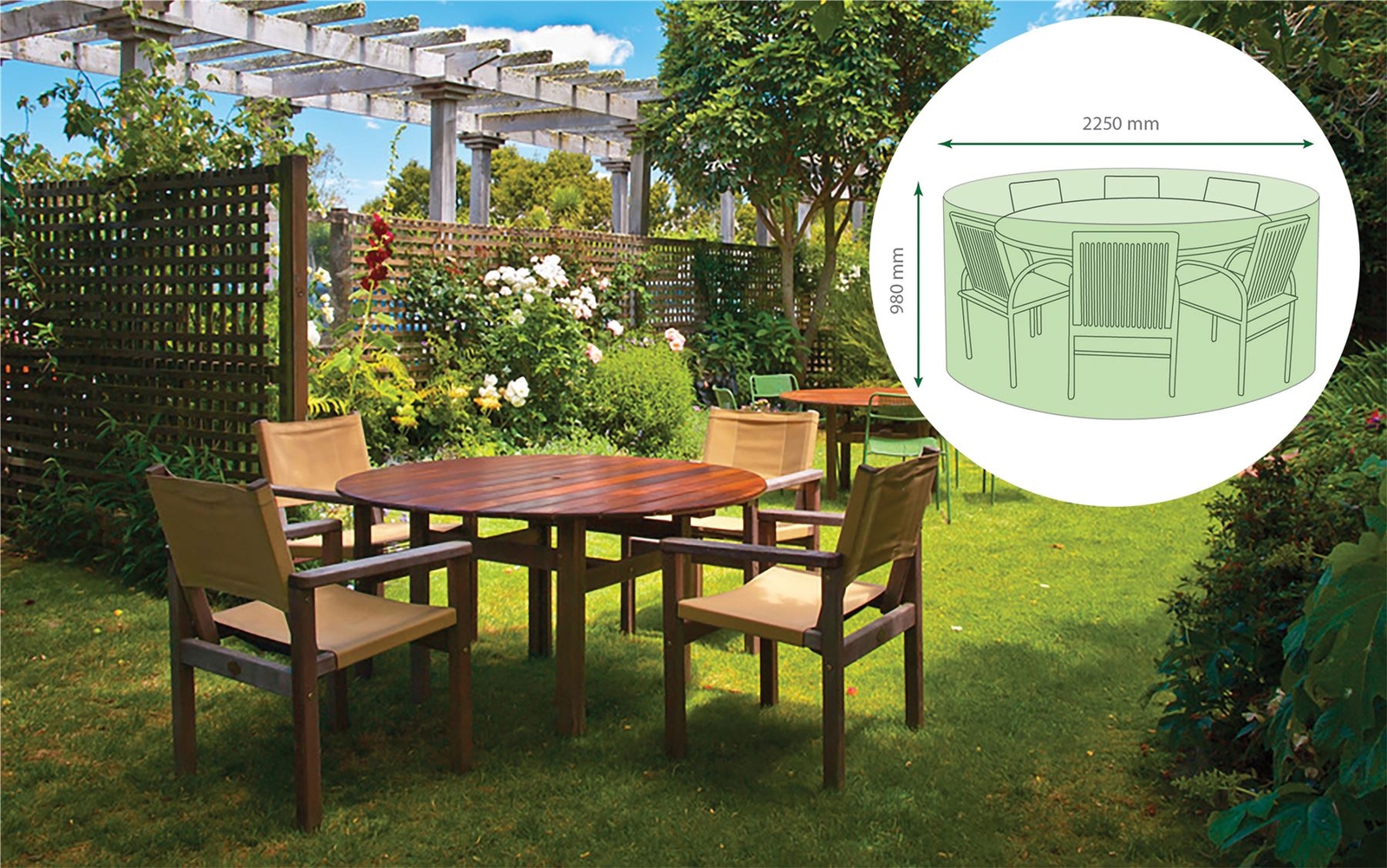Large Round Waterproof Furniture Cover Outdoor Garden Patio Table Chair Set