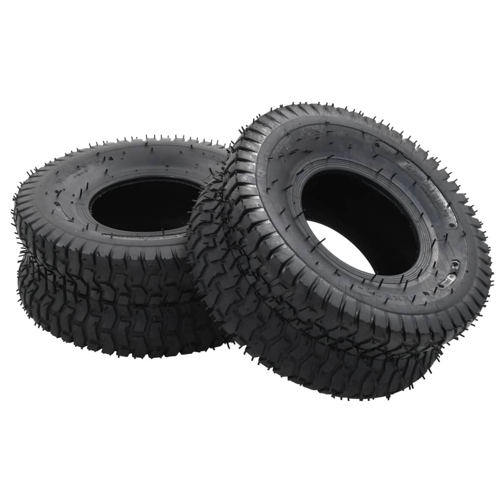Wheelbarrow Tire and Inner Tube Set 4 Pieces 15x6.00-6 4PR Rubber Truck vidaXL