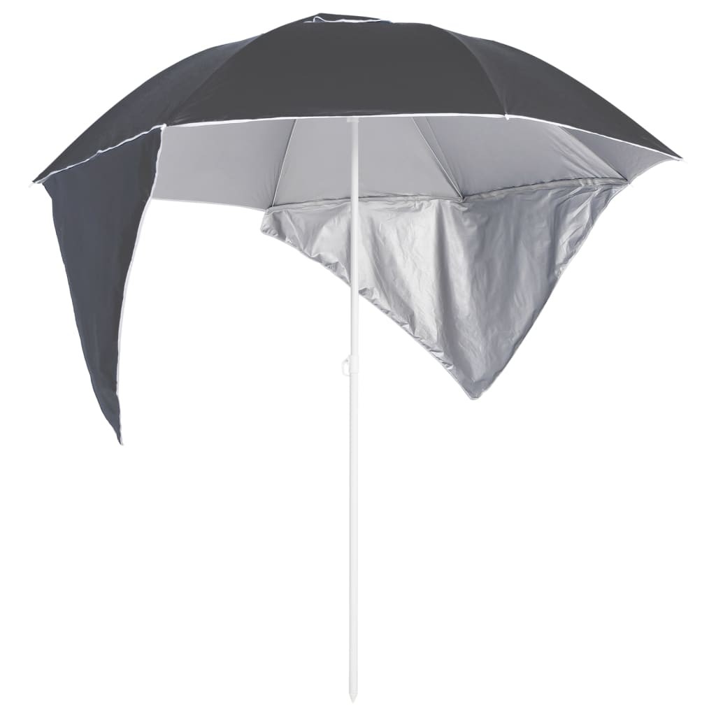 Beach Parasol with Side Walls Outdoor Umbrella Patio Canopy Anthracite vidaXL