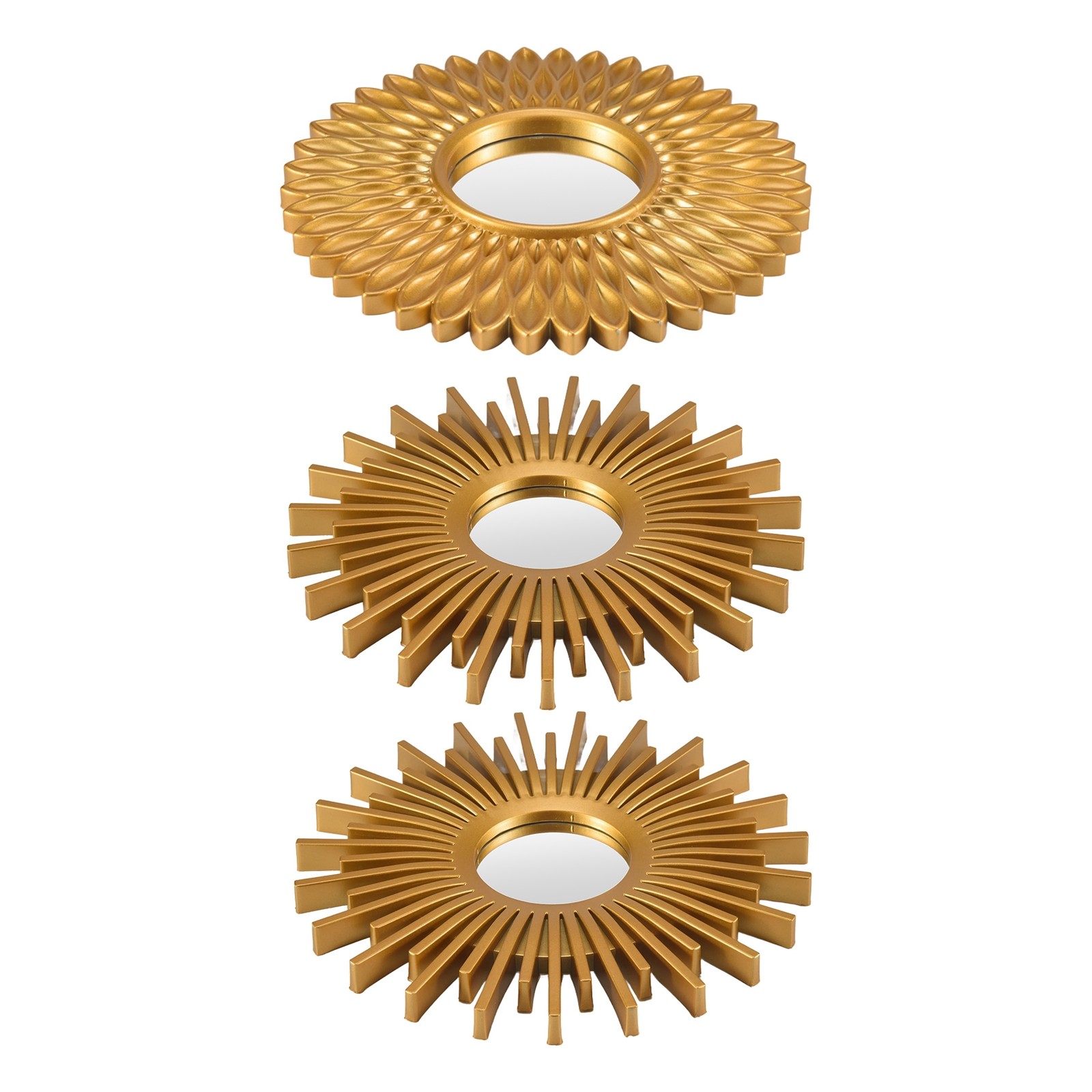 Gold Mirrors for Wall Pack of 3 - Wall Mirrors for Room Decor & Home Decor1356