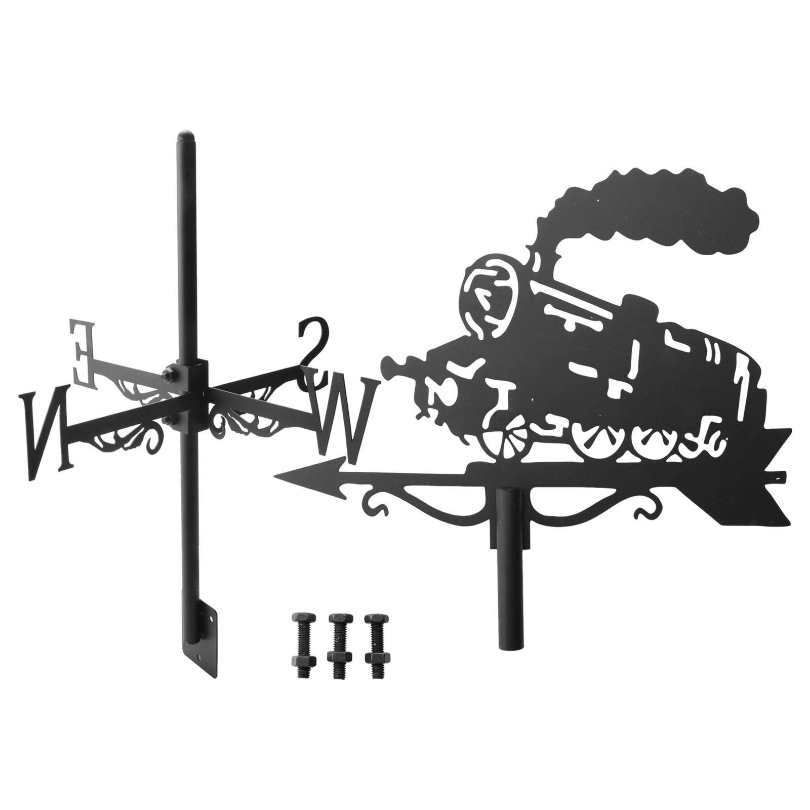 3X(Steam Train Silhouette Weather Vane Weathervane Weathercock for Garden4351