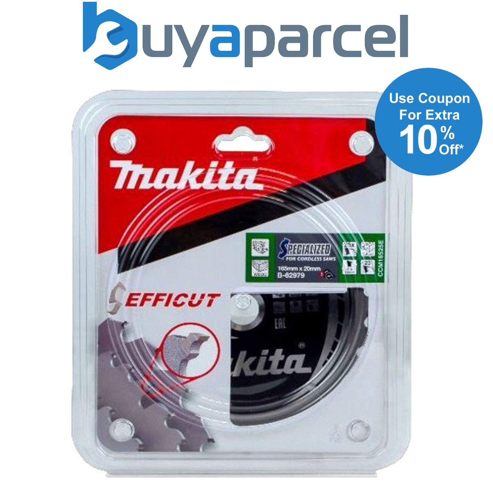 Makita B-62979 165mm x 20mm 25 Teeth Efficut Cordless Circular Saw Blade DHS680Z