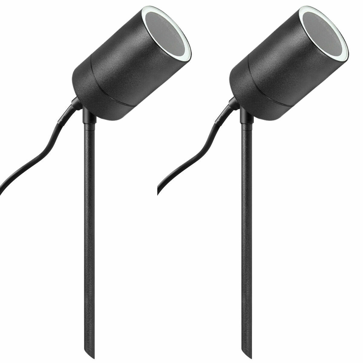 2 X Black Stainless Steel Garden Spike Ground Light 12V Low Voltage ZLC328B
