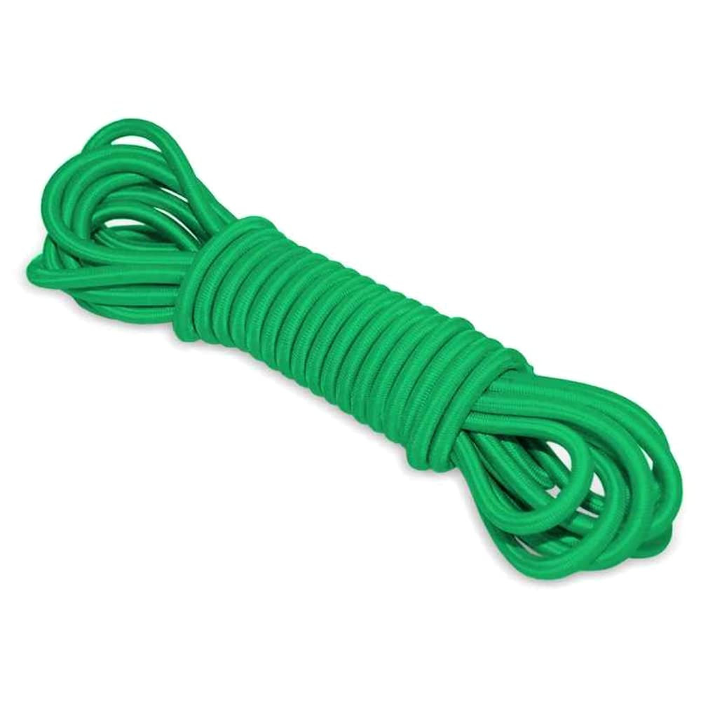 Green Bungee Cord - 20 m / 65 ft of 12 mm Bungee Rope Shock Cord Elastic Rope
