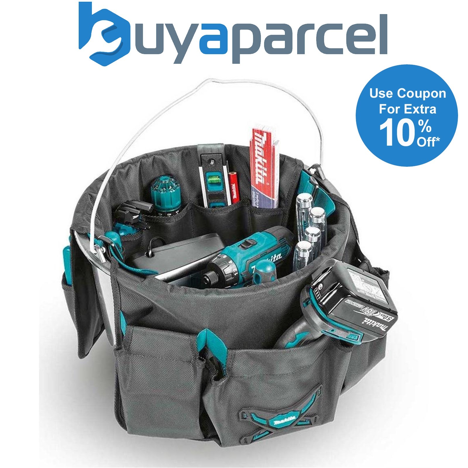 Makita E-05527 Tool Bucket Tote Bag Toolbag Fixings Bag Organiser Strap System