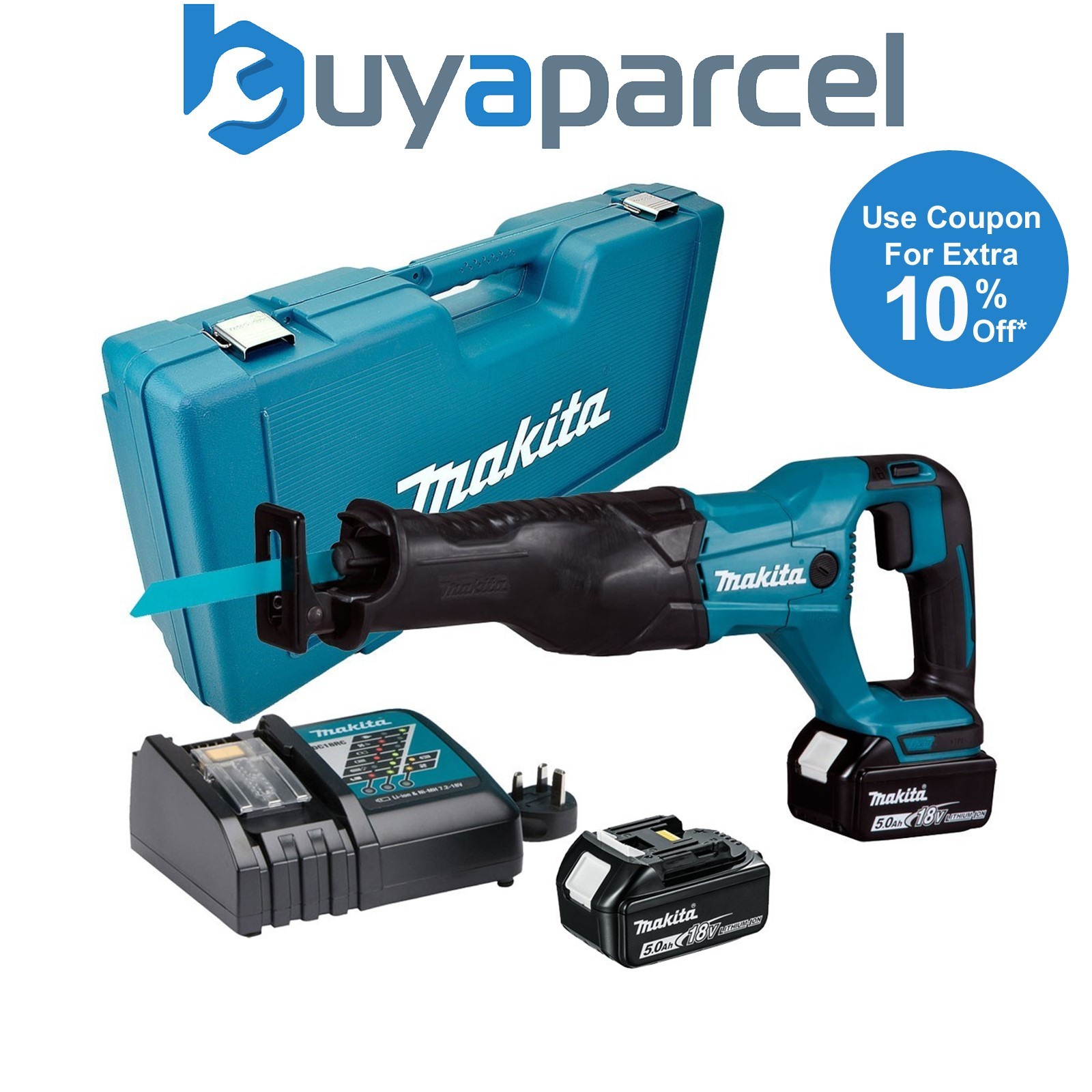 Makita DJR186RTE 18v LXT Reciprocating Recip Sabre Saw - 2 x 5.0ah Batteries