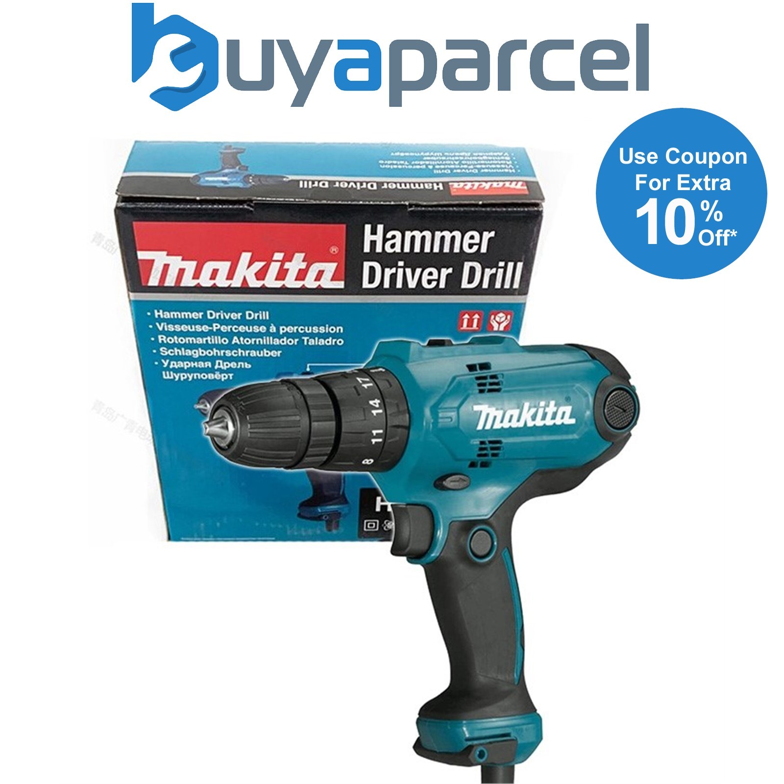 Makita HP0300 110v Corded Combi Hammer Drill 10mm Chuck 2.5m Cable