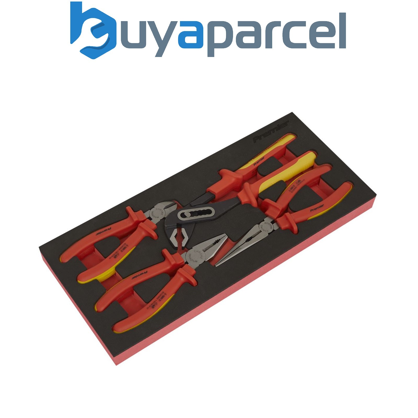 Sealey TBTE07 Premier Insulated Pliers Set with Tool Tray 4pc - VDE Approved