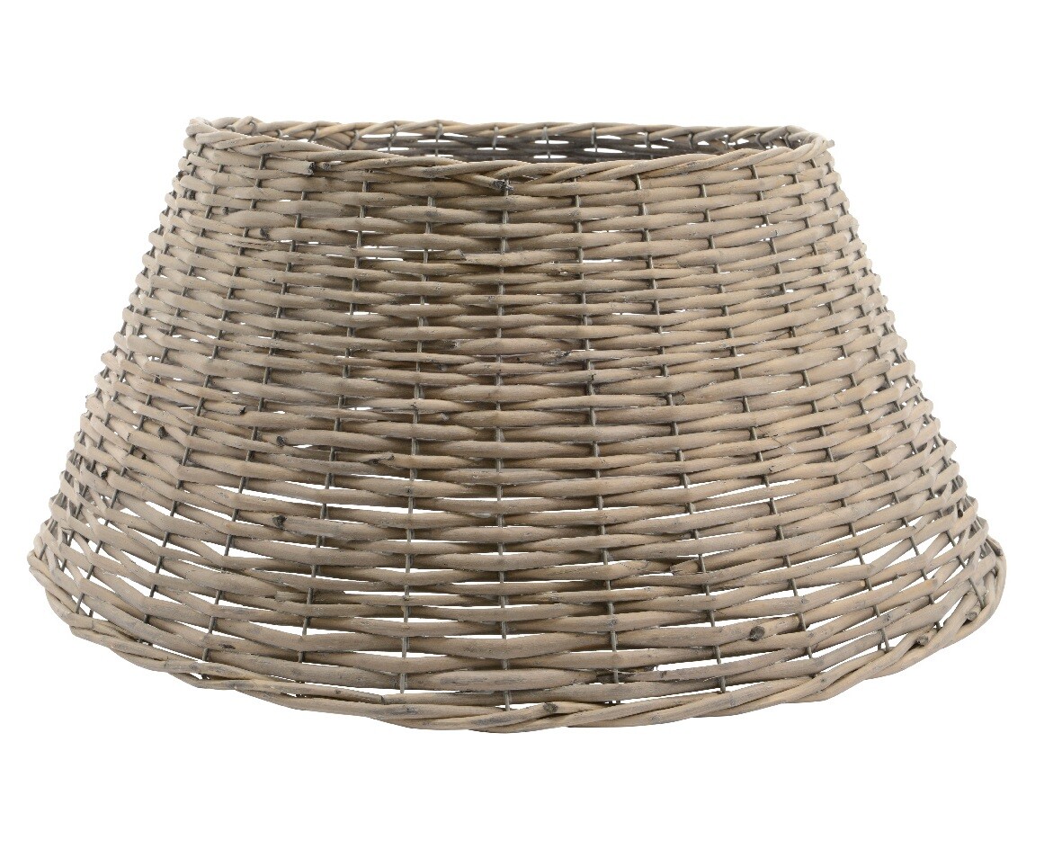 Grey Round Wicker Christmas Tree Skirt Tree Decor Base Floor Basket 57cm x 28cm