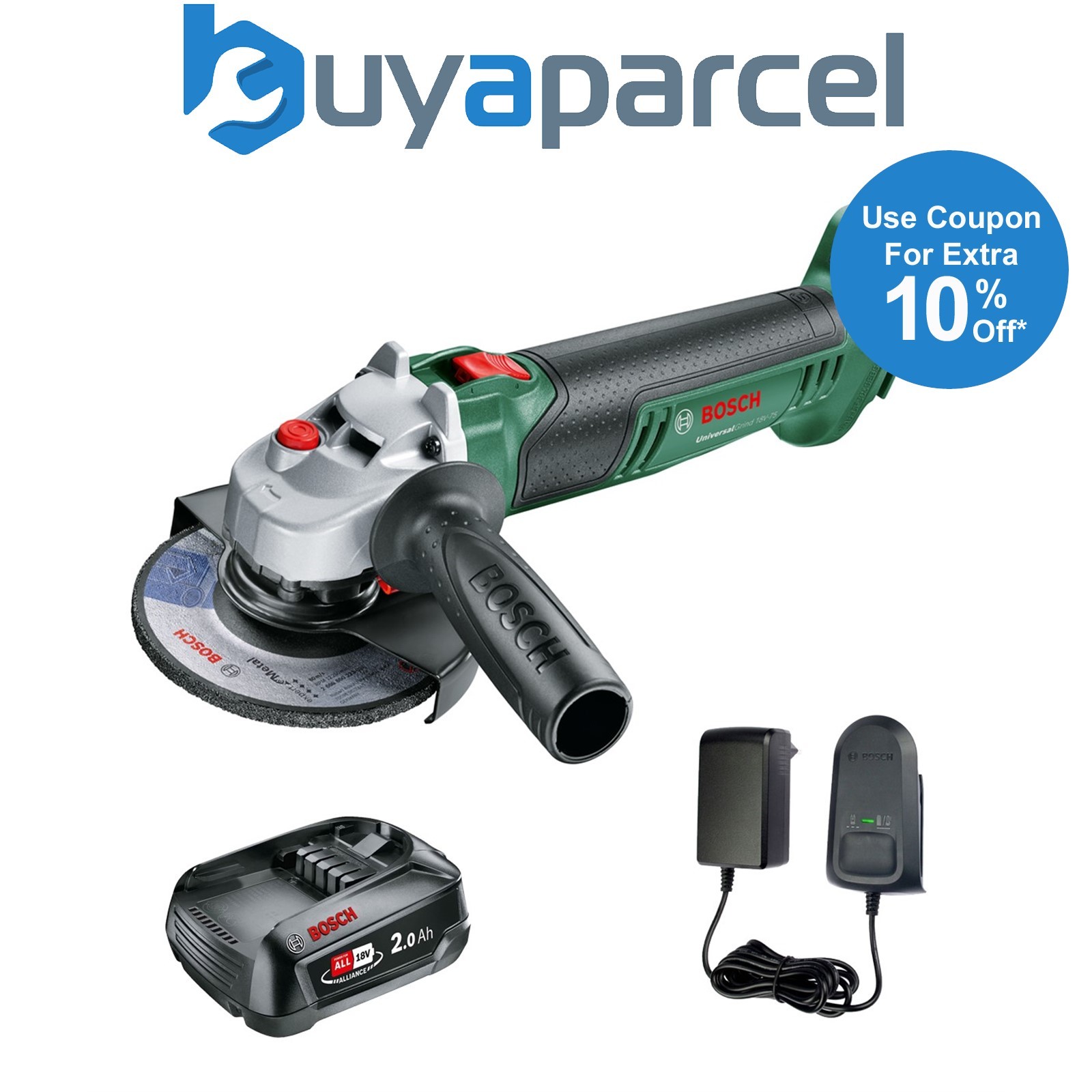 Bosch UniversalGrind 18v 18V-75 Cordless Angle Grinder 115mm 1 x 2.0AH Battery