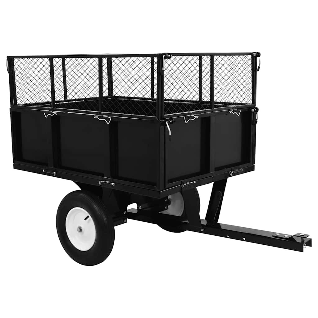 Tipping Trailer for Lawn Mower 300 kg Load Garden Trolley Cart Truck vidaXL
