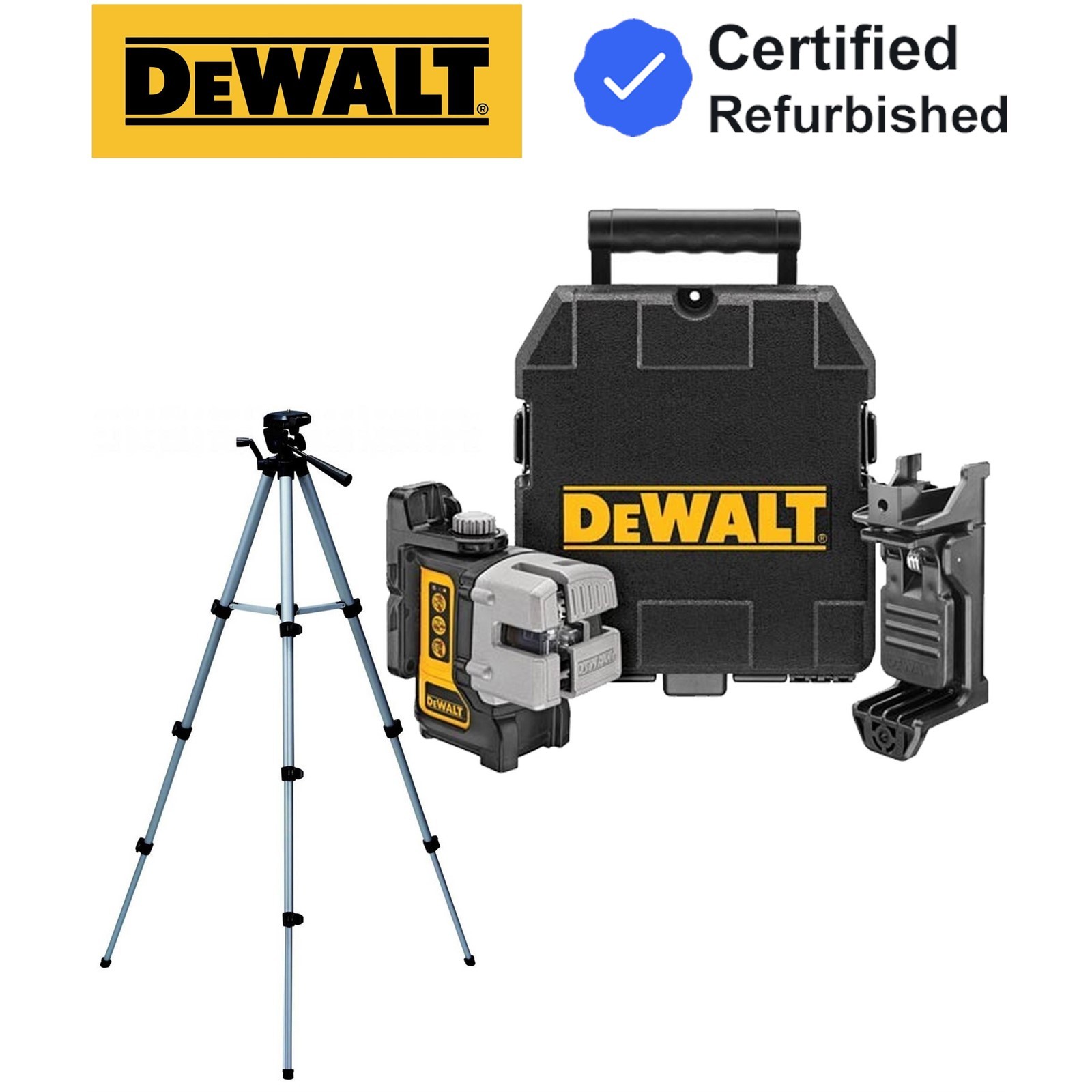 Dewalt DW089K-XJ 3 Beam 3 Way Self Levelling Multi Line Laser Tripod + Bracket