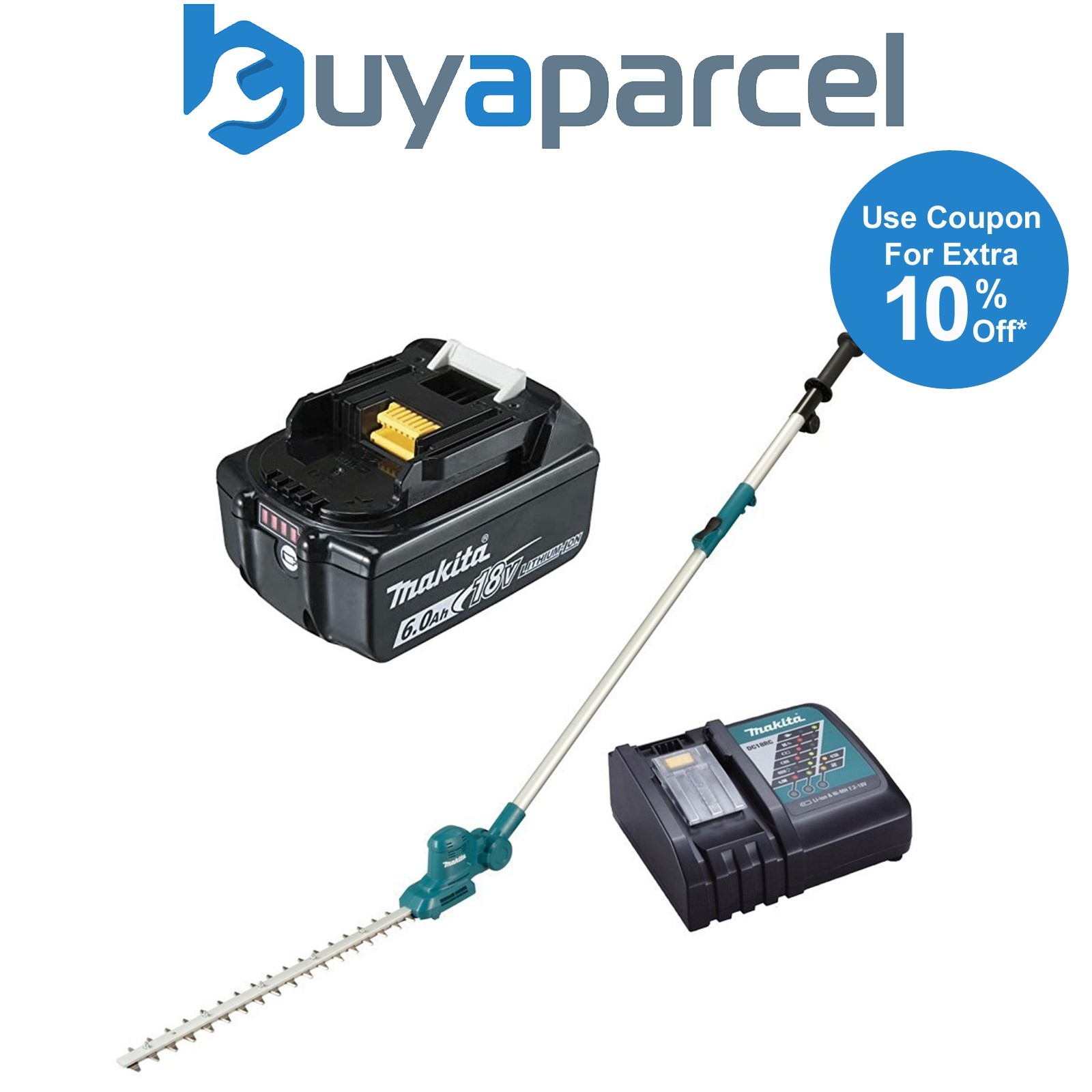 Makita DUN461WZ LXT 18v Telescopic Pole Hedge Cutter Long Reach + 6ah Battery