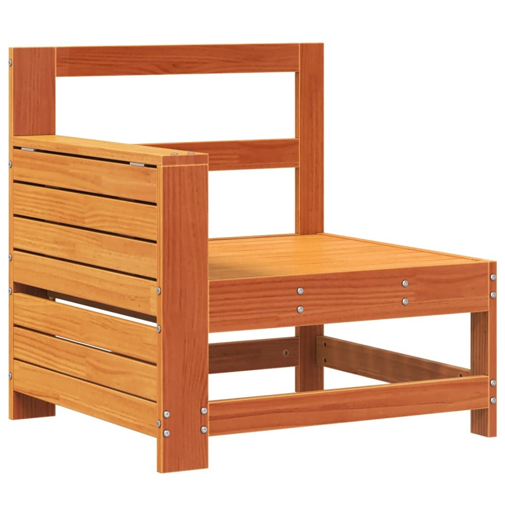 Garden Armrest Sofa with Side Table Couch Wax Brown Solid Wood Pine vidaXL