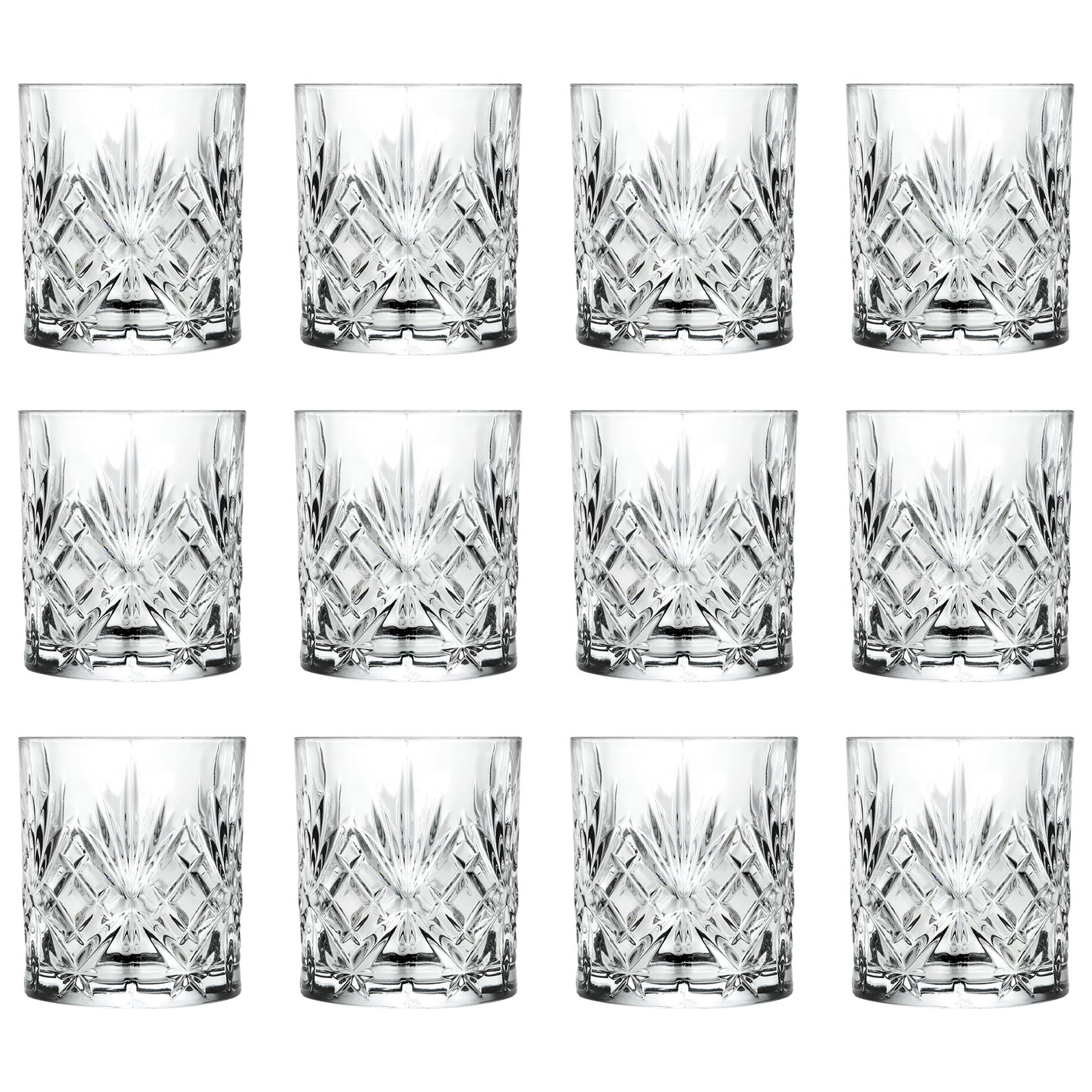 12x RCR Crystal 240ml Melodia Whisky Glasses Whiskey Tumbler Glassware Gift Set
