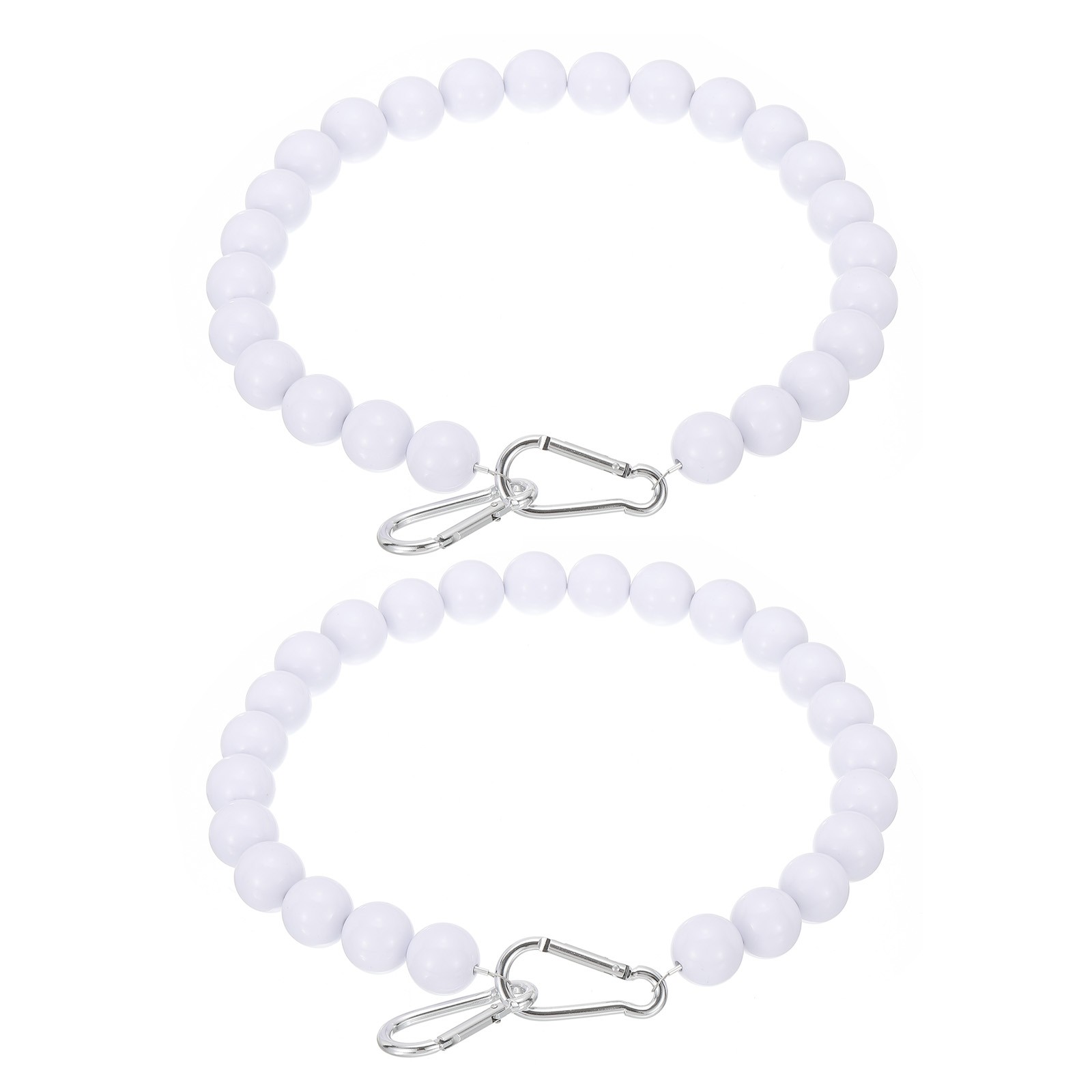 2 Pcs Flagpole Retainer Ring, 25 Beaded Mount Ring Accessories, White