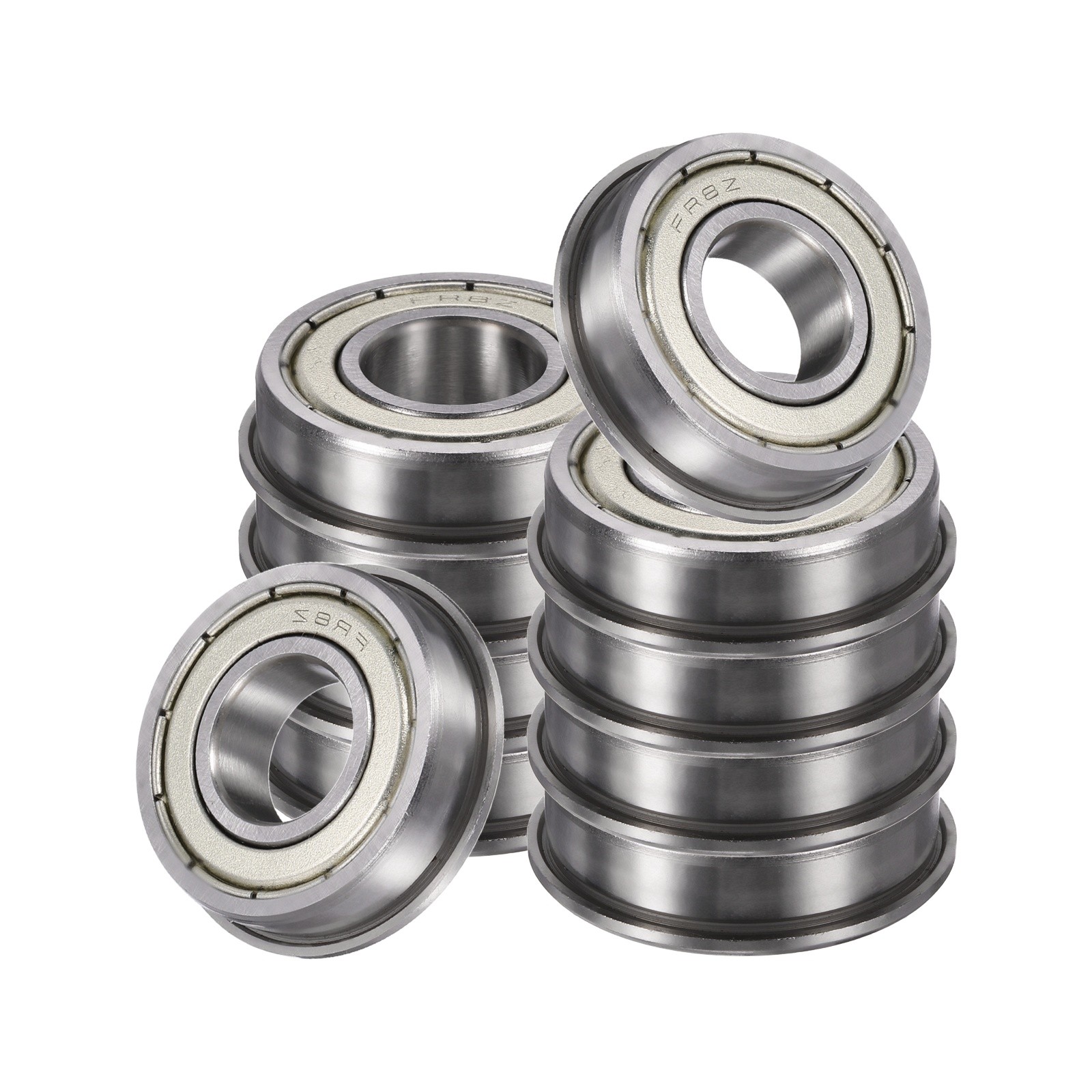 10Pcs FR8ZZ Flanged Ball Bearings, 1/2"x1-1/8"x5/16" Deep Groove Bearing