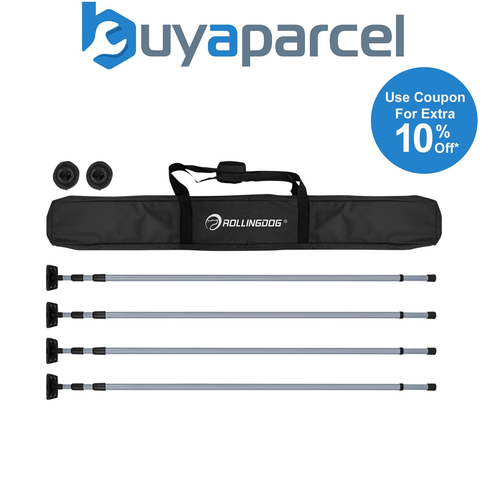 Draper 09666 ROLLINGDOG Dust Barrier Poles, 1.4-3.3m (7 Piece)