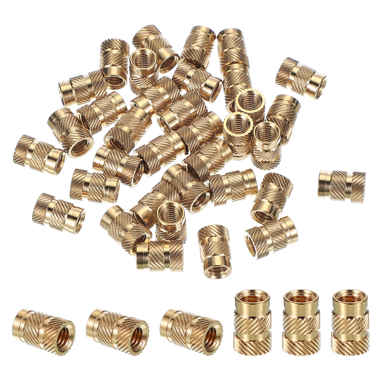100 Pcs Brass Threaded Insert M6x12.7x8.7 mm for Plastic Components