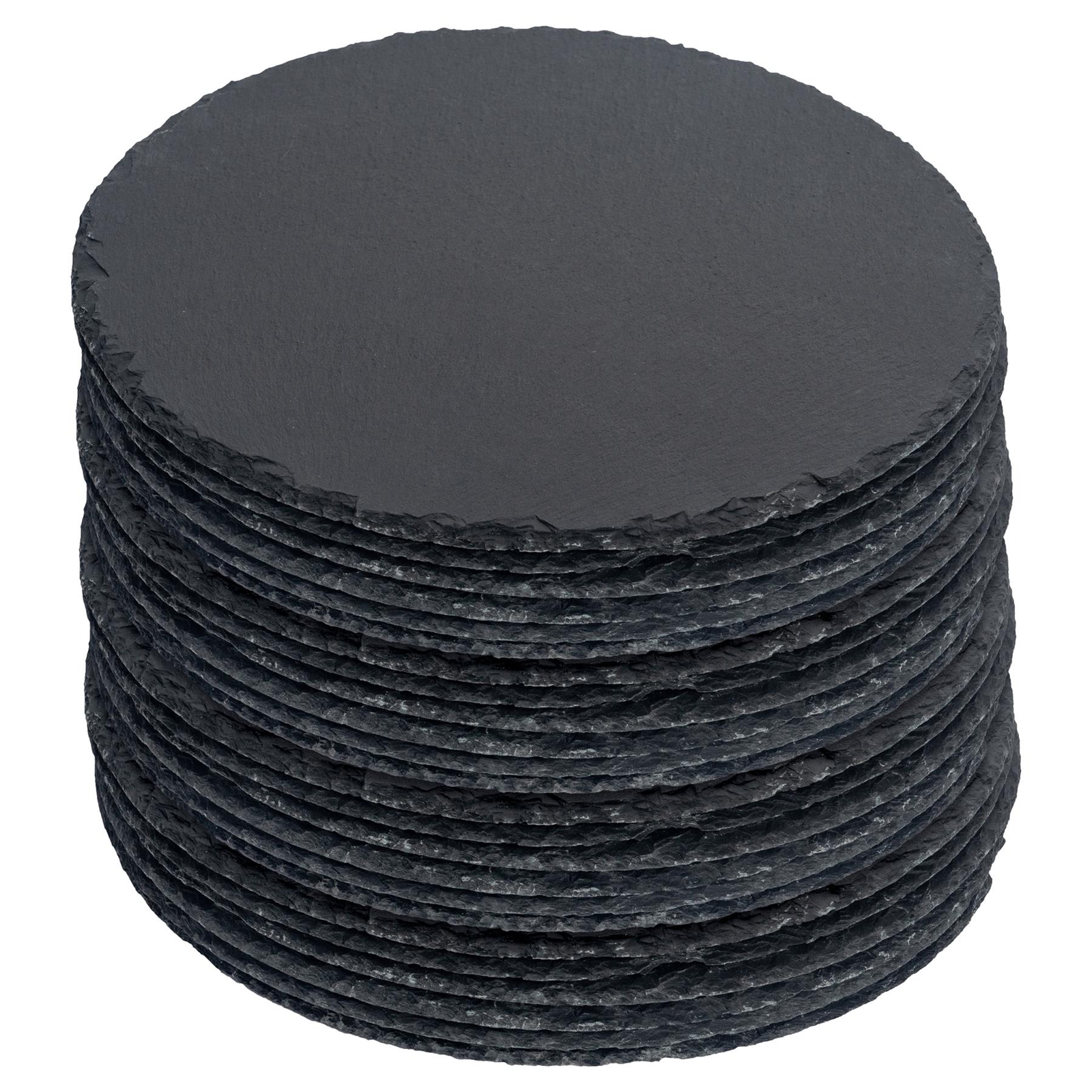 24x Round Slate Placemats 30cm Natural Rustic Dining Table Place Mats Set