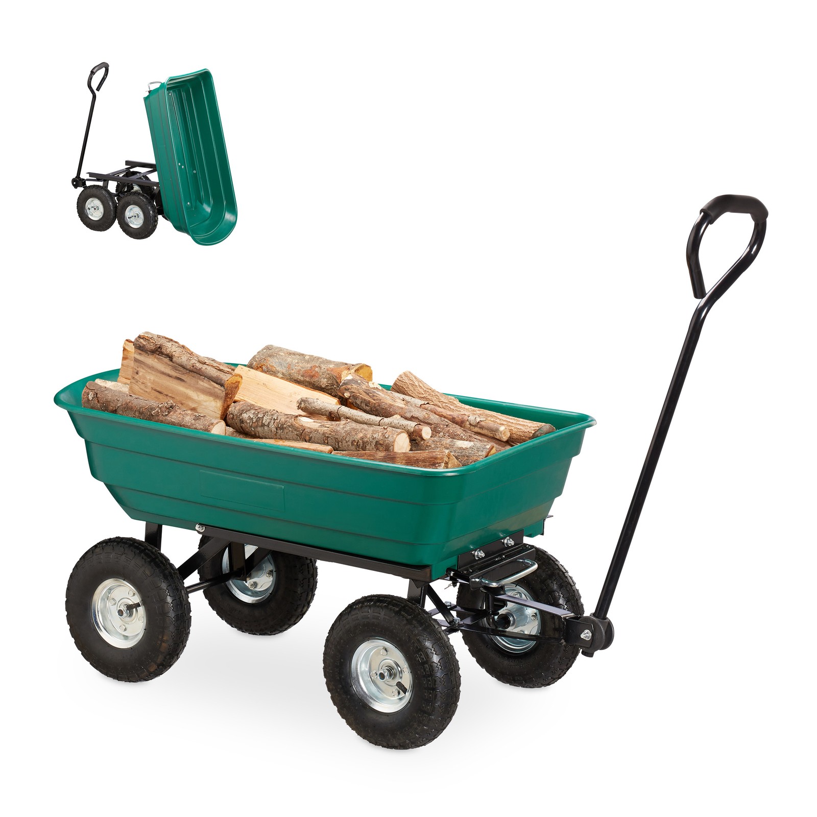 Wheelbarrow Garden Wagon Tipping Function Air Tires Hand Wagon 200kg Garden Cart