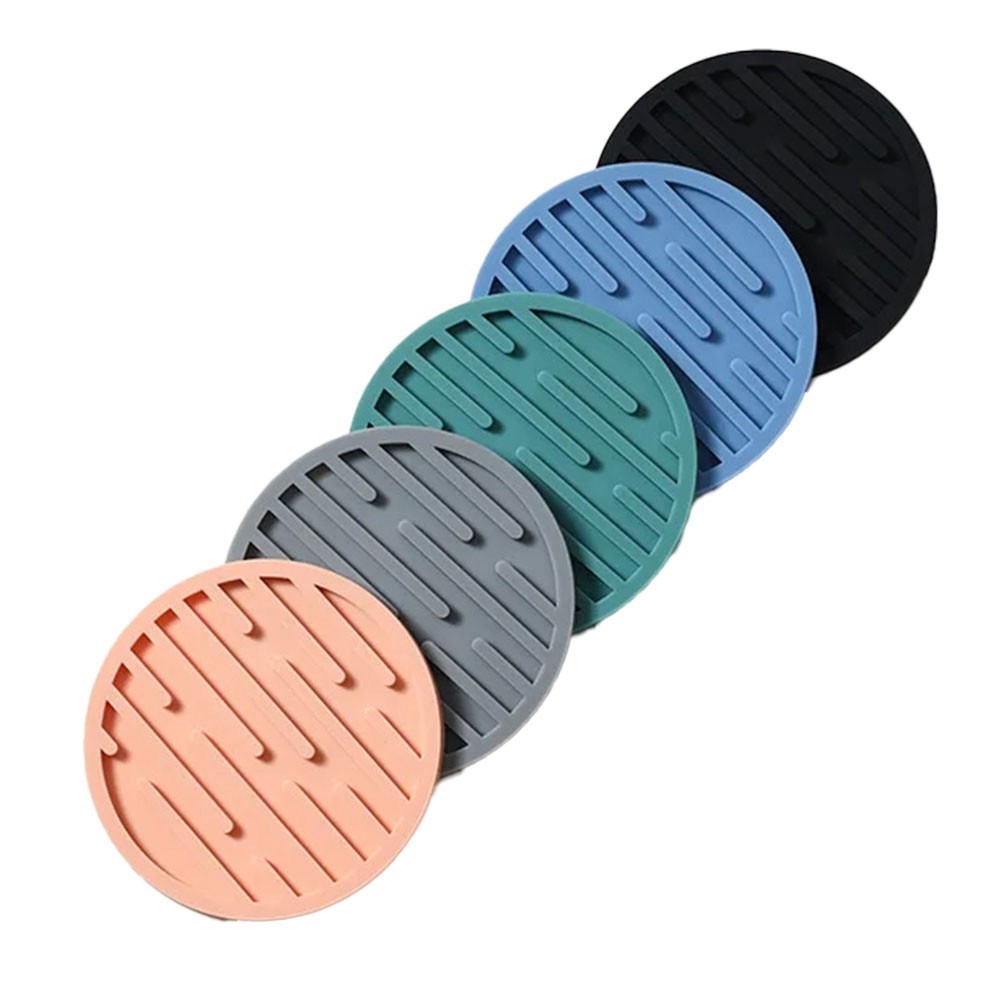 20 PCS 10cm Silicone Coasters Round Heat Rubber Tea Cup Mat U5Y84558