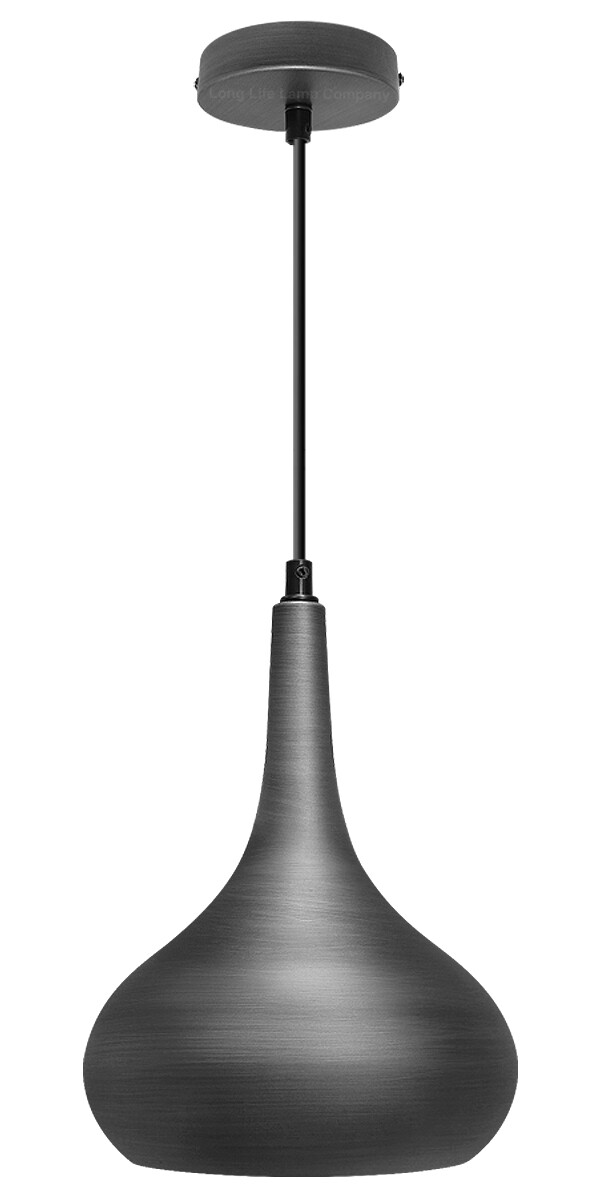 Retro Style Metal Ceiling Hanging Pendant Grey Light Shade Modern Design M0145