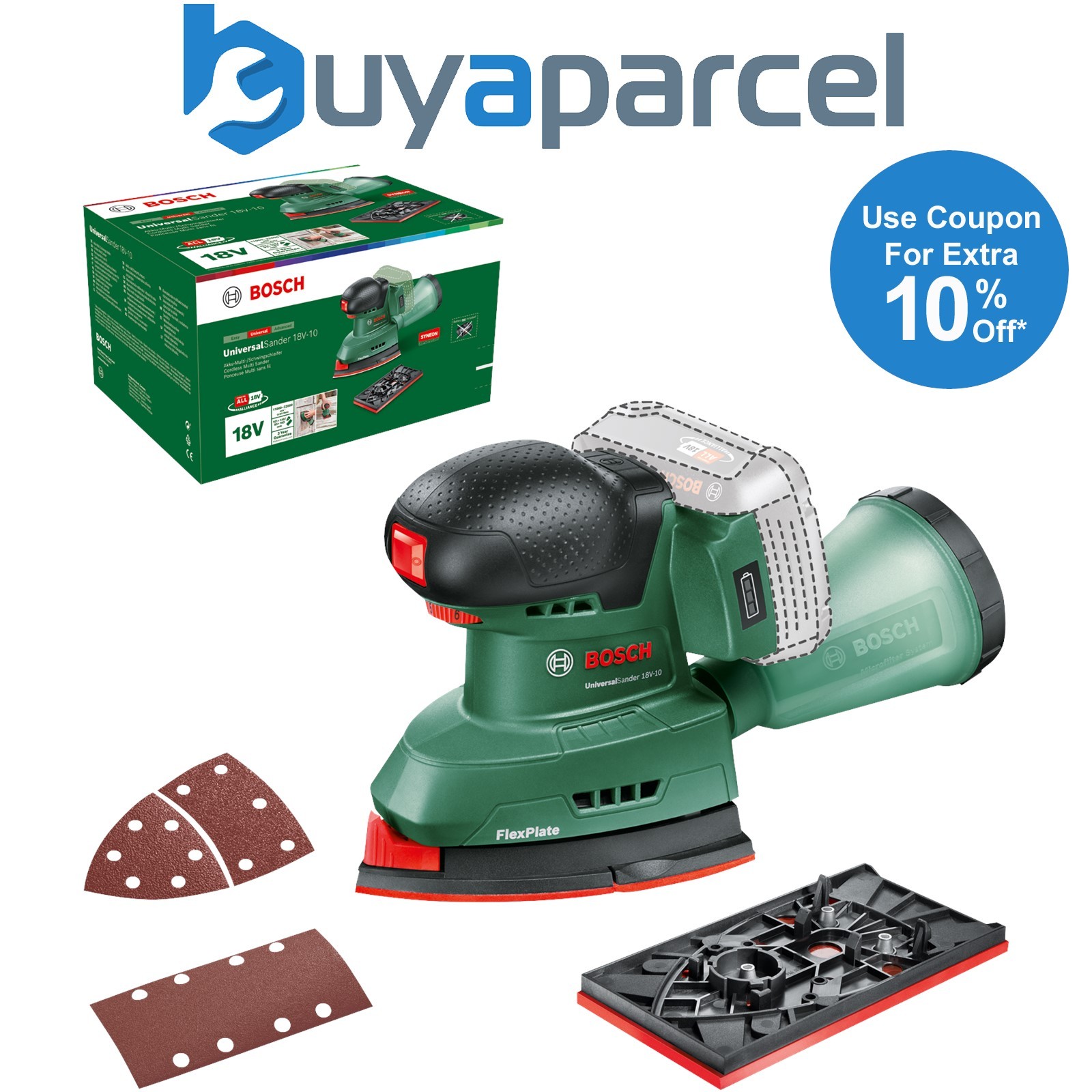Bosch UniversalSander 18v 18V-10 Cordless Multi Palm Sander Bare Unit 06033E3100