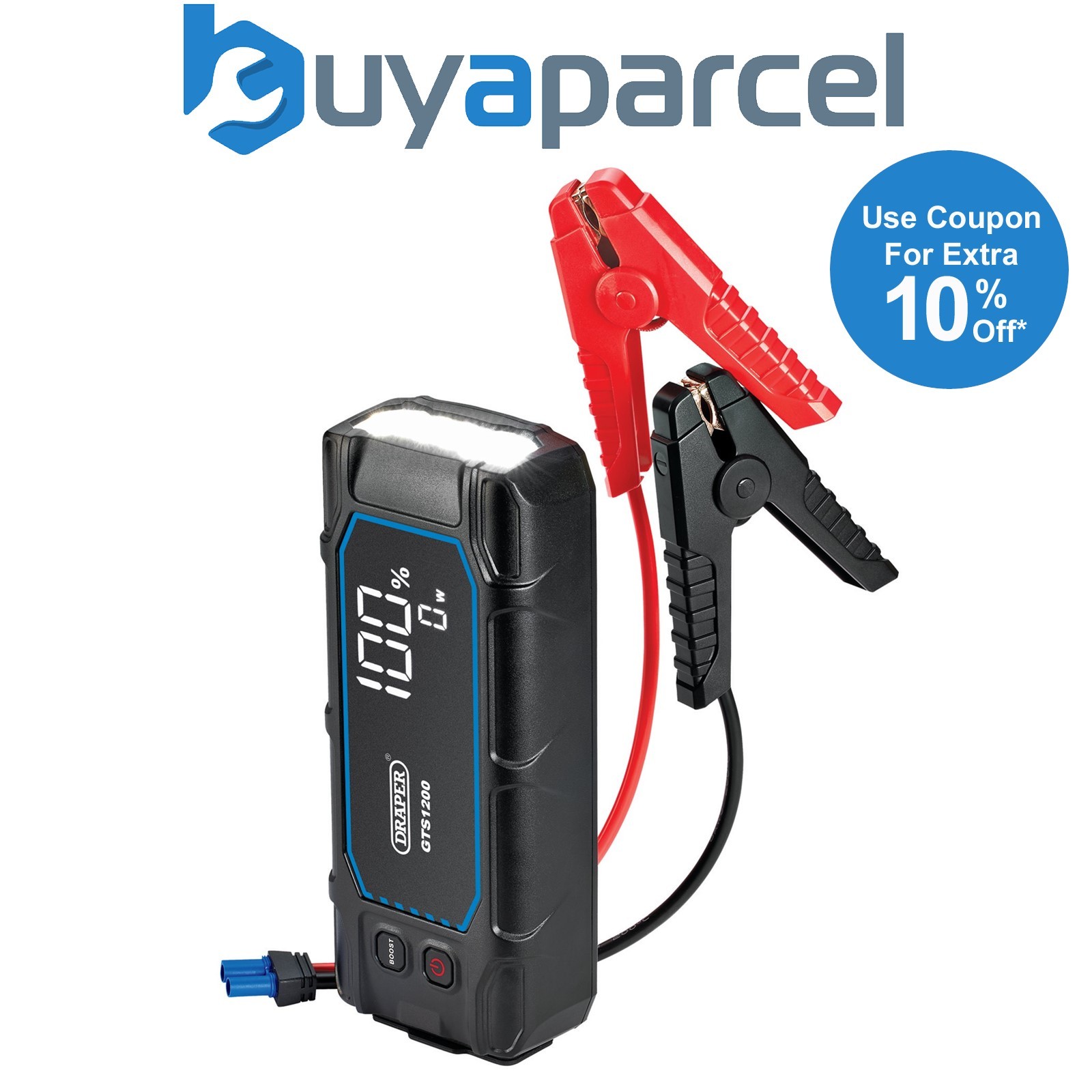 Draper 23728 12V Lithium Jump Starter with Digital Display, 1200A