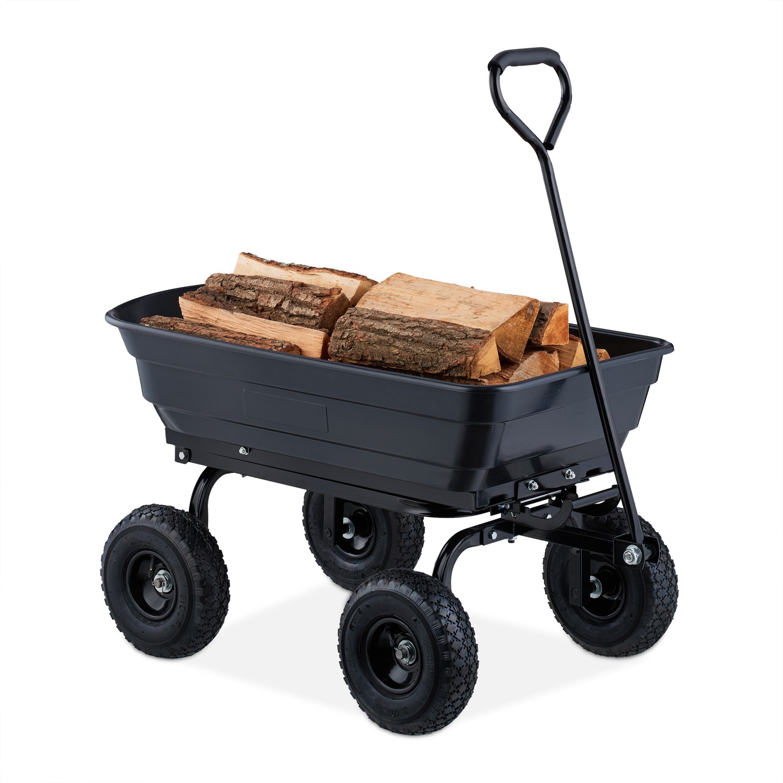 Garden trolley Tipping Wagon Collapsible Handcart 4 Wheels 250 kg Garden Cart