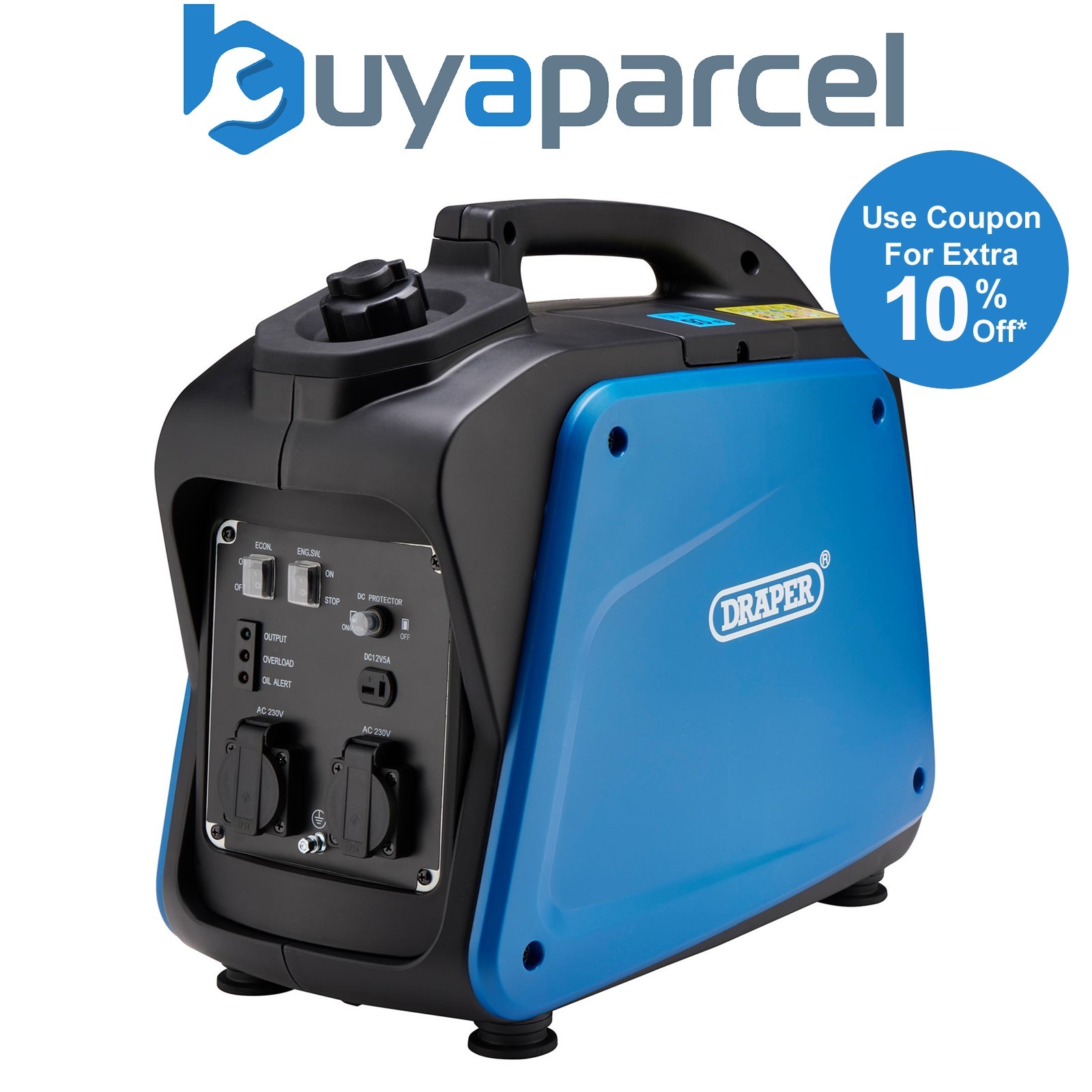 Draper 80956 Petrol Inverter Generator, 1700W