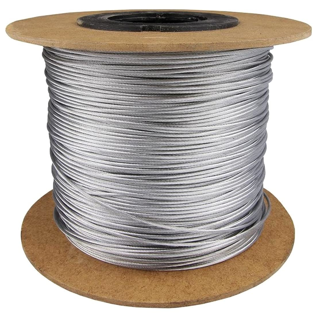5 mm Thick Wire Rope Wire Cable - 50 metres / 164.04 ft - Galvanised Steel Rope