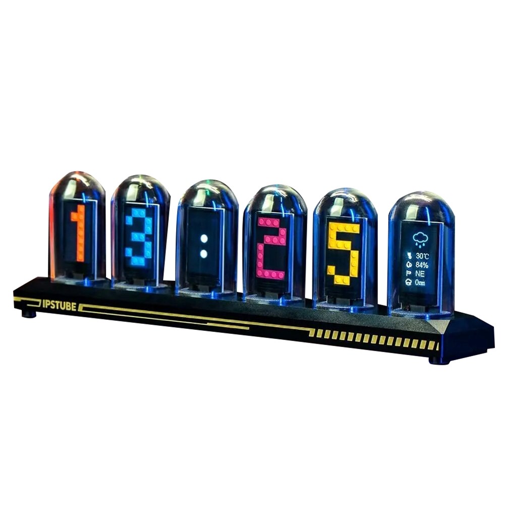 DIY LED Nixie Tube Clock RGB IPS Color Screen Digital Clock Glows WIFI3316